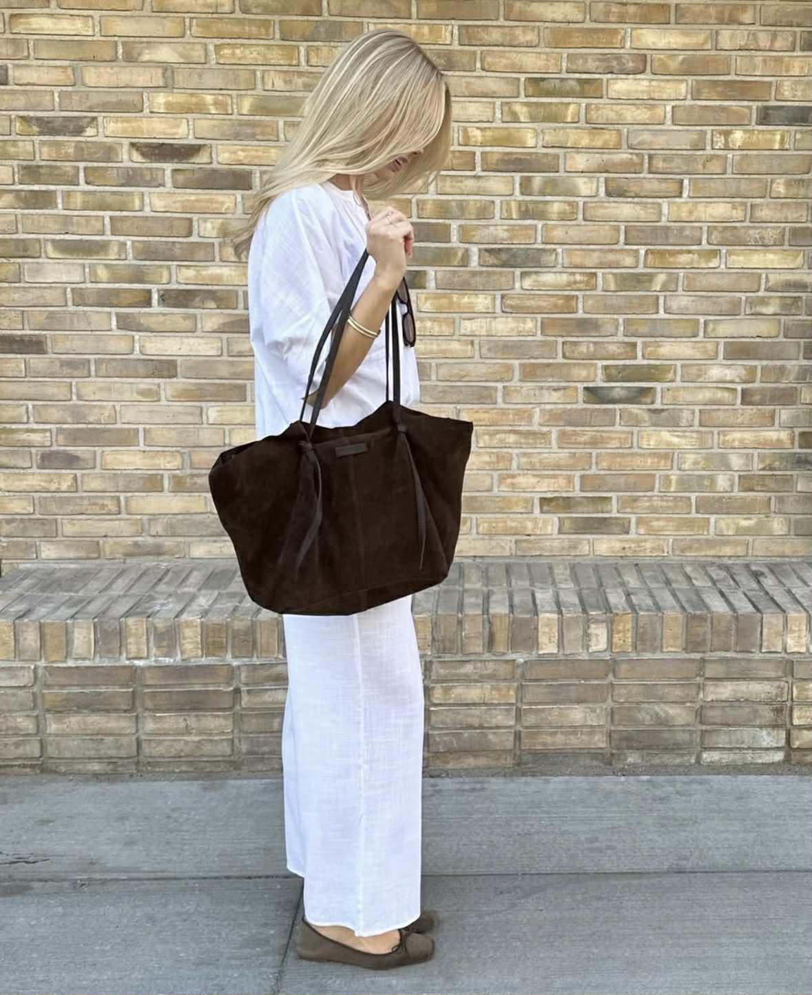 Jolie shopper en daim - Chocolate