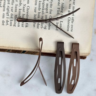 Barrettes à cheveux Mate Brown - 4 pcs.
