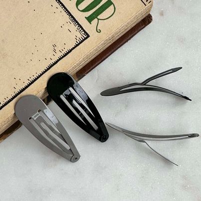 Pinces à cheveux Mina Black / Grey 4 pièces