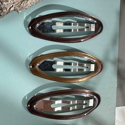 Barrettes à cheveux Oval Brown - 4 pièces