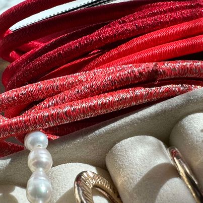 Élastiques à cheveux Red Glitter - lot de 4