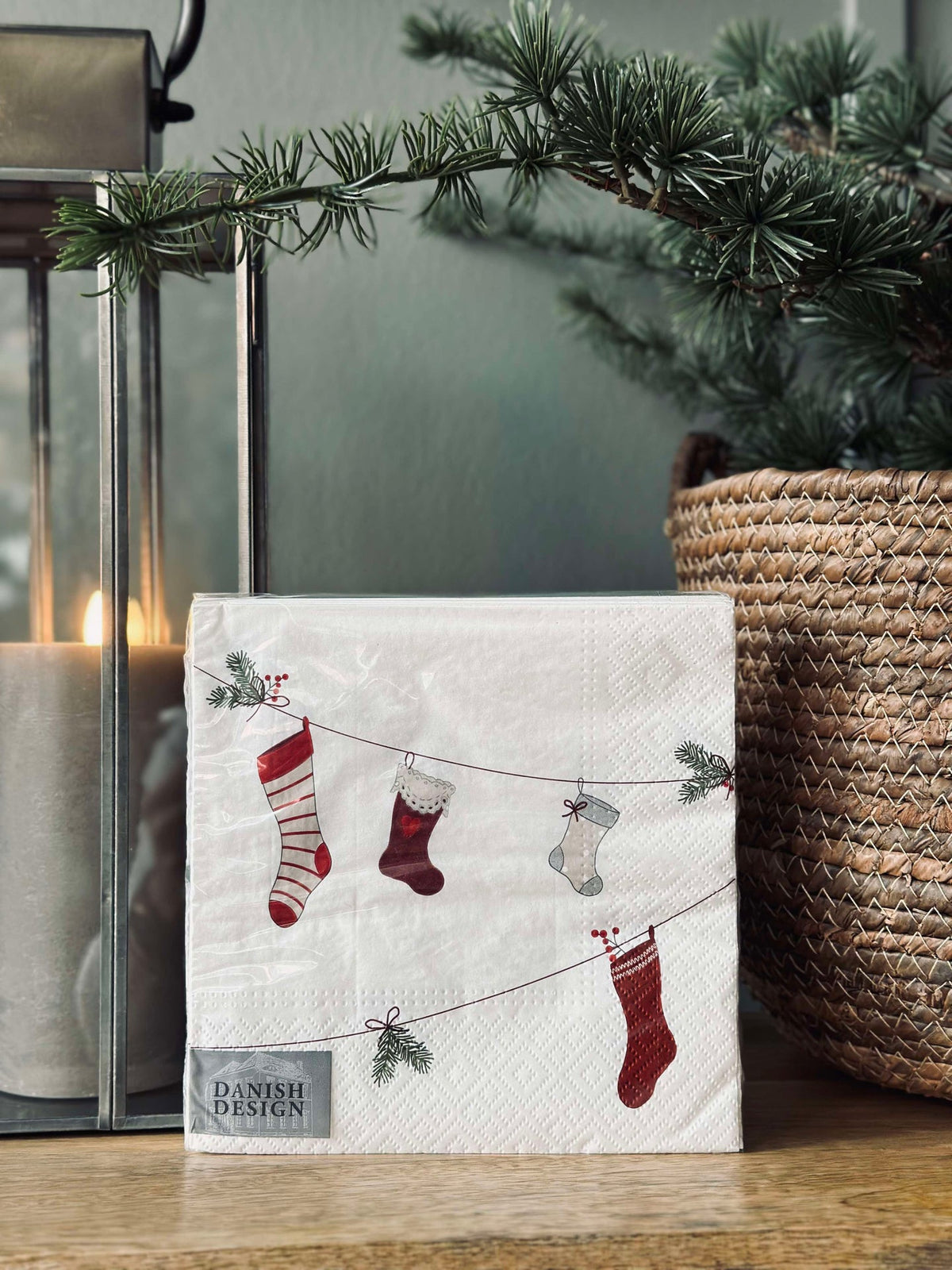 Serviettes avec chaussettes de Noël -20 pièces