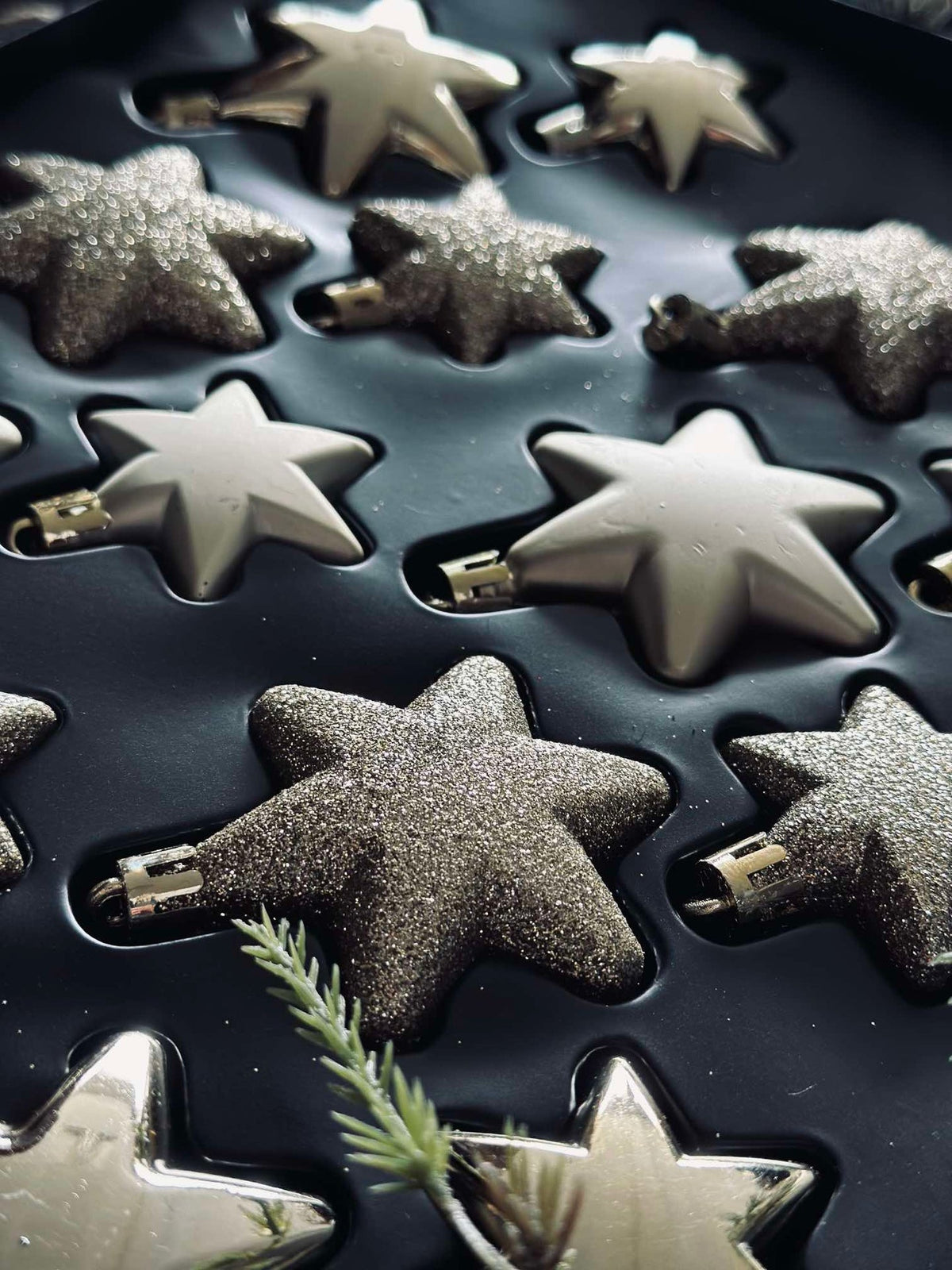 Boules de Noël avec étoiles - Lot de 16 pièces