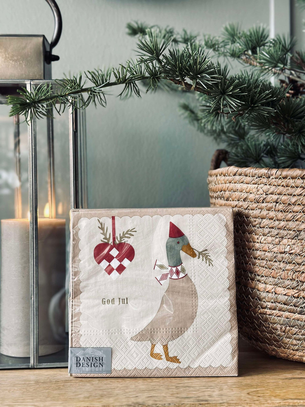 Serviettes avec oie de Noël - 20 pièces