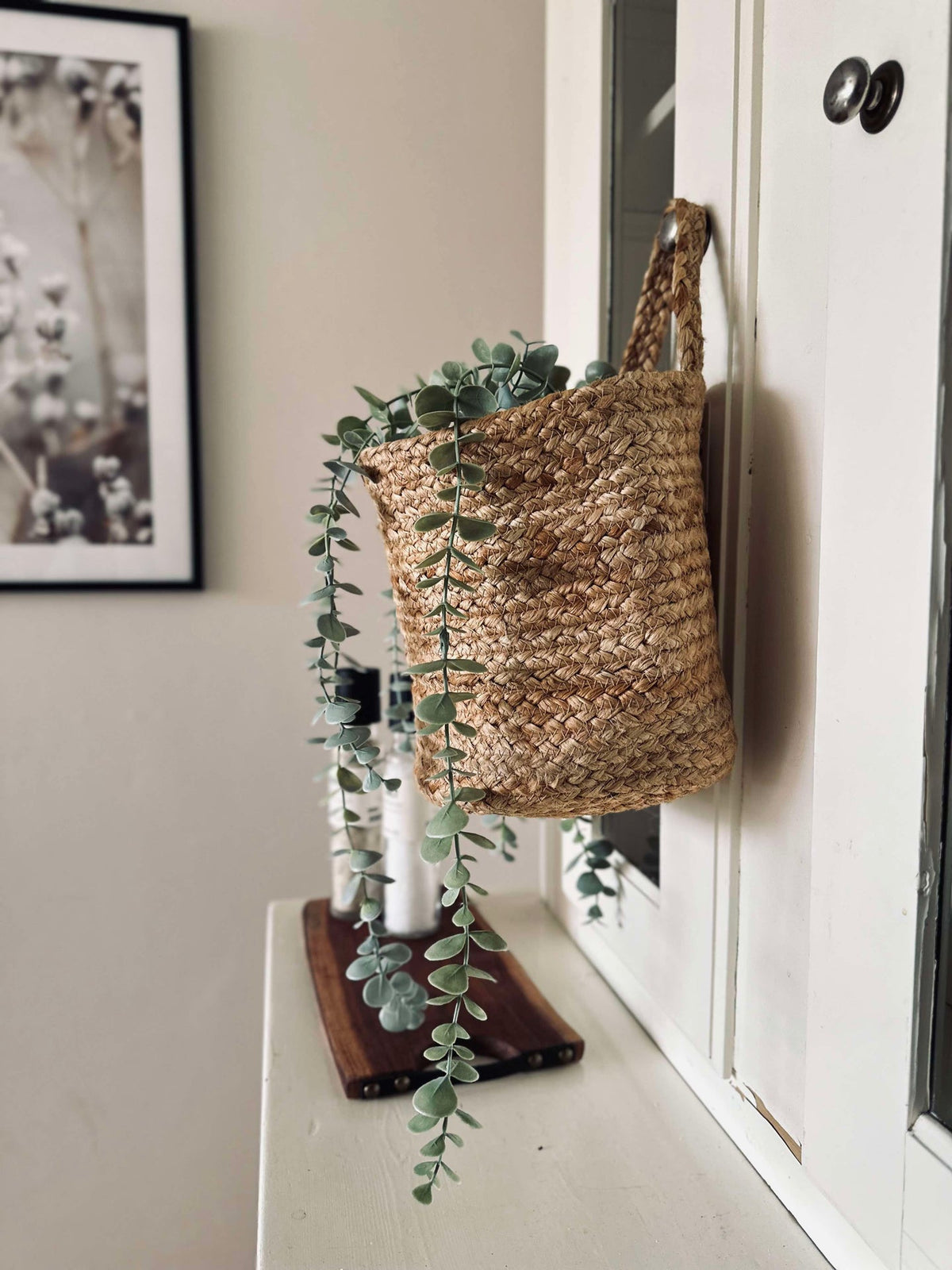 Panier suspendu avec anse - Jute medium