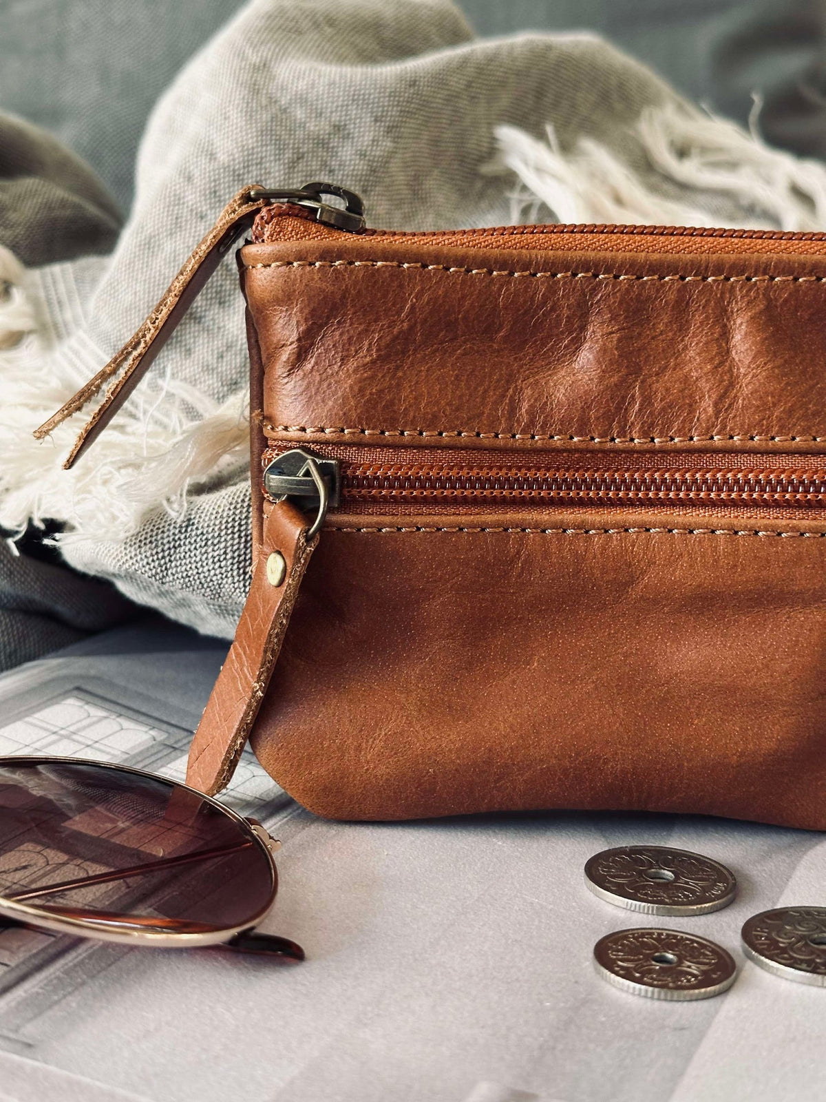 Portefeuille Cognac Cuir de Buffle