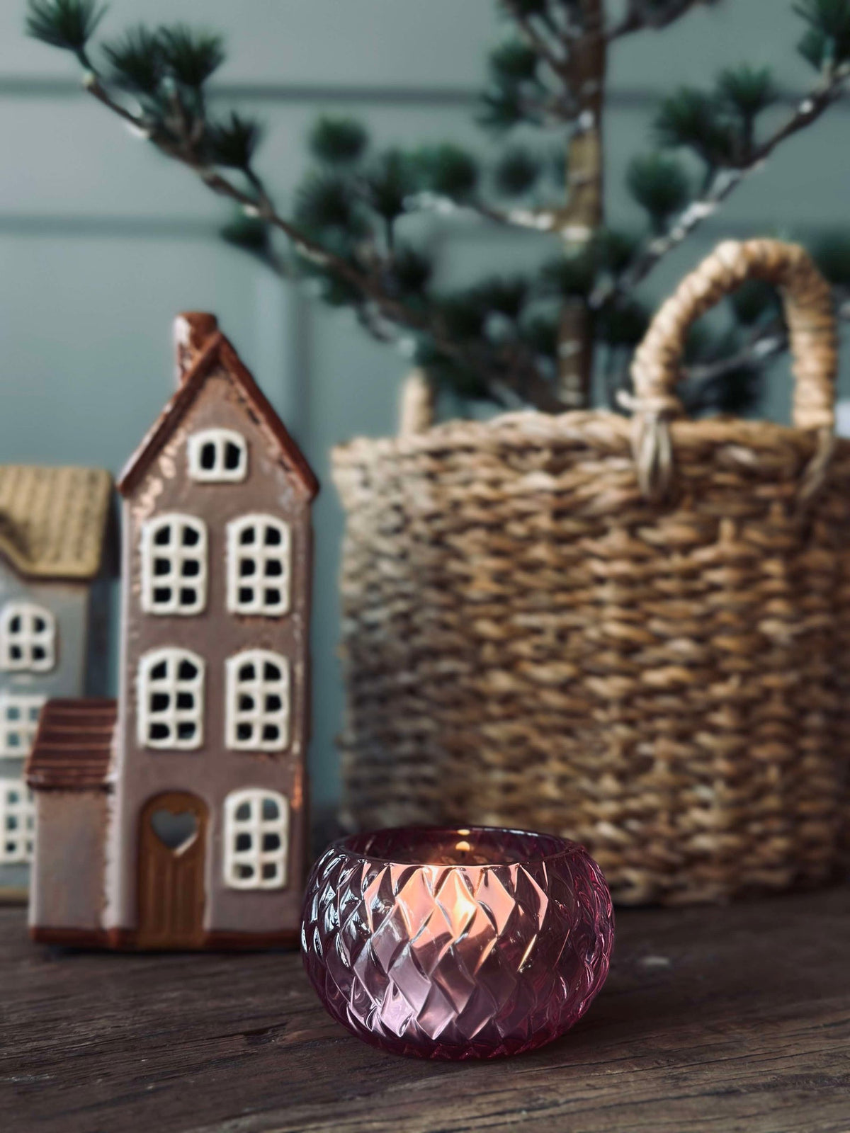 Photophore pour bougies chauffe-plat Diamond - Rose