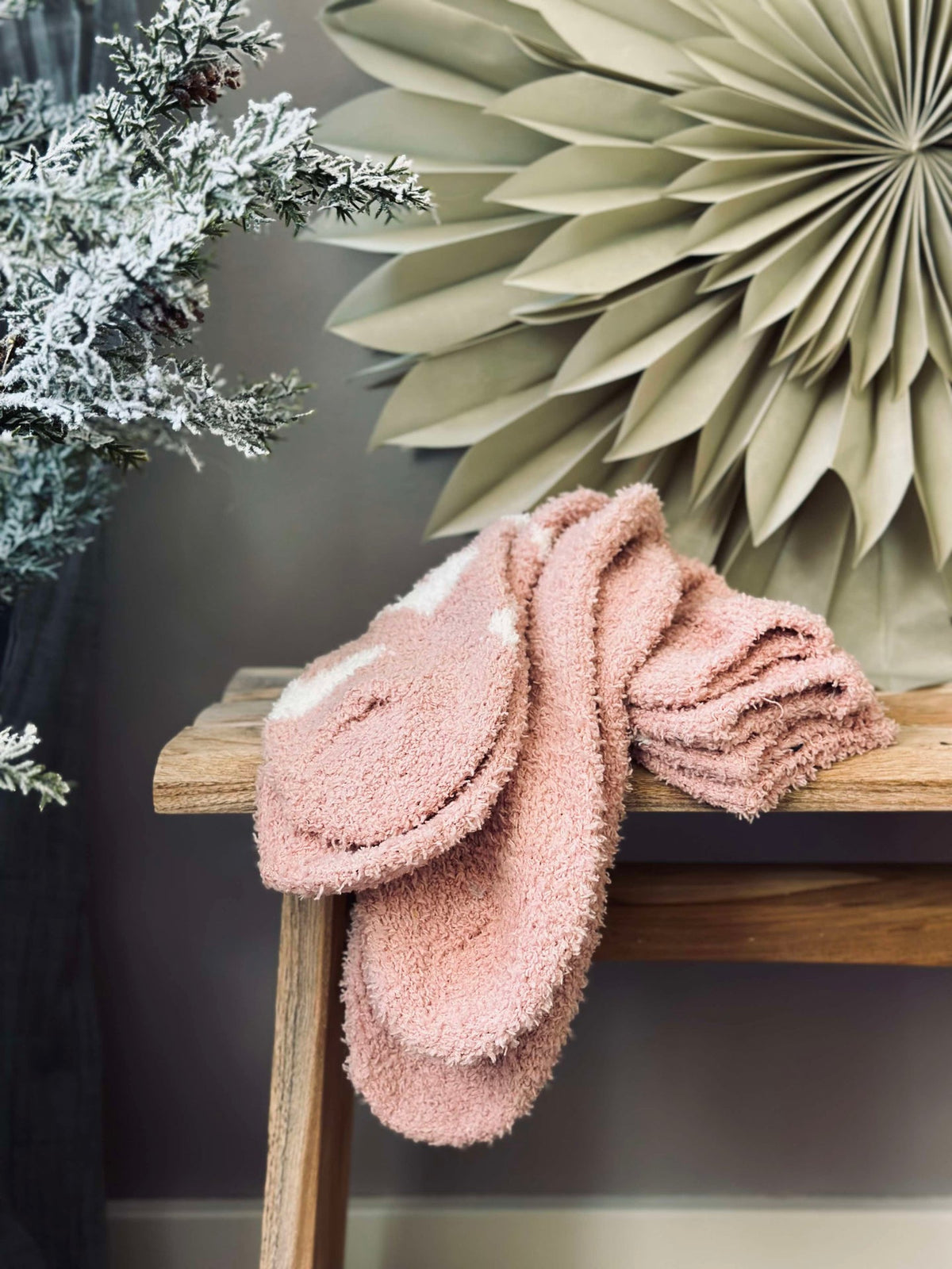 Chaussettes Fluffy Rose - Lot de 2 paires