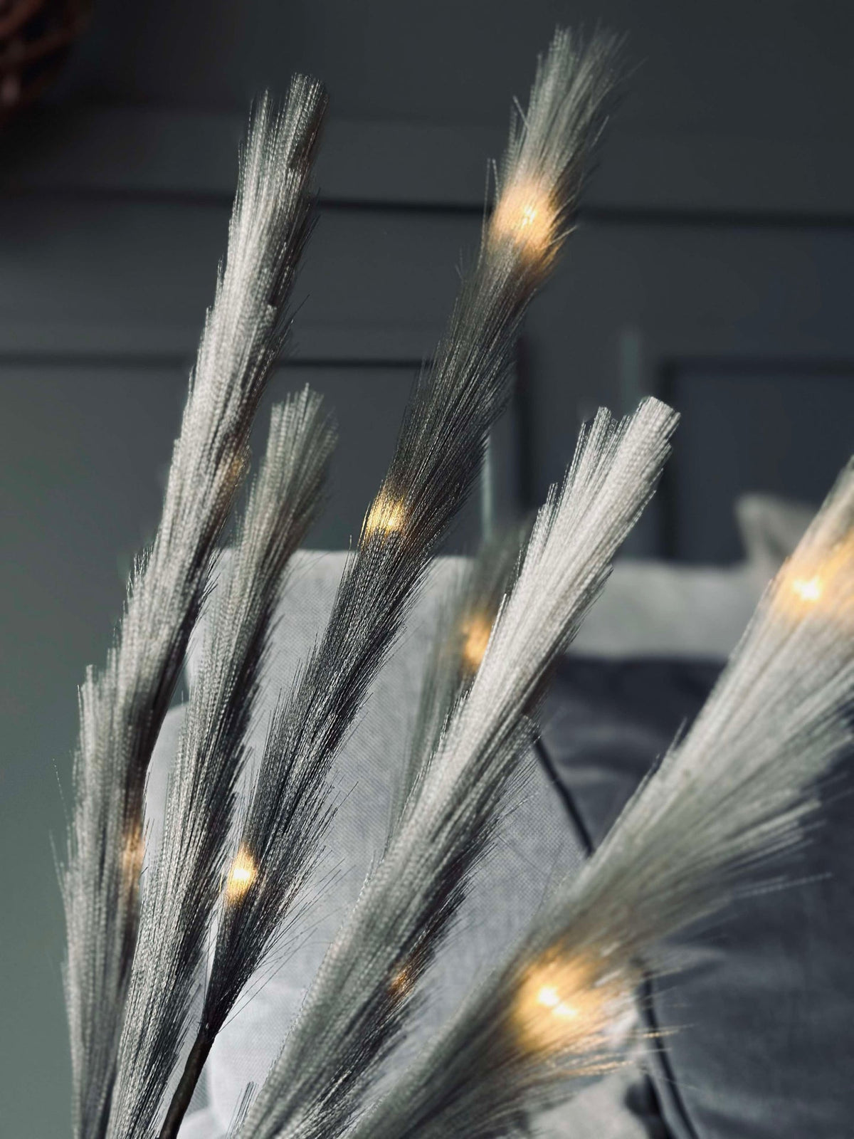 Fleur avec lumière LED 90 cm - Grey