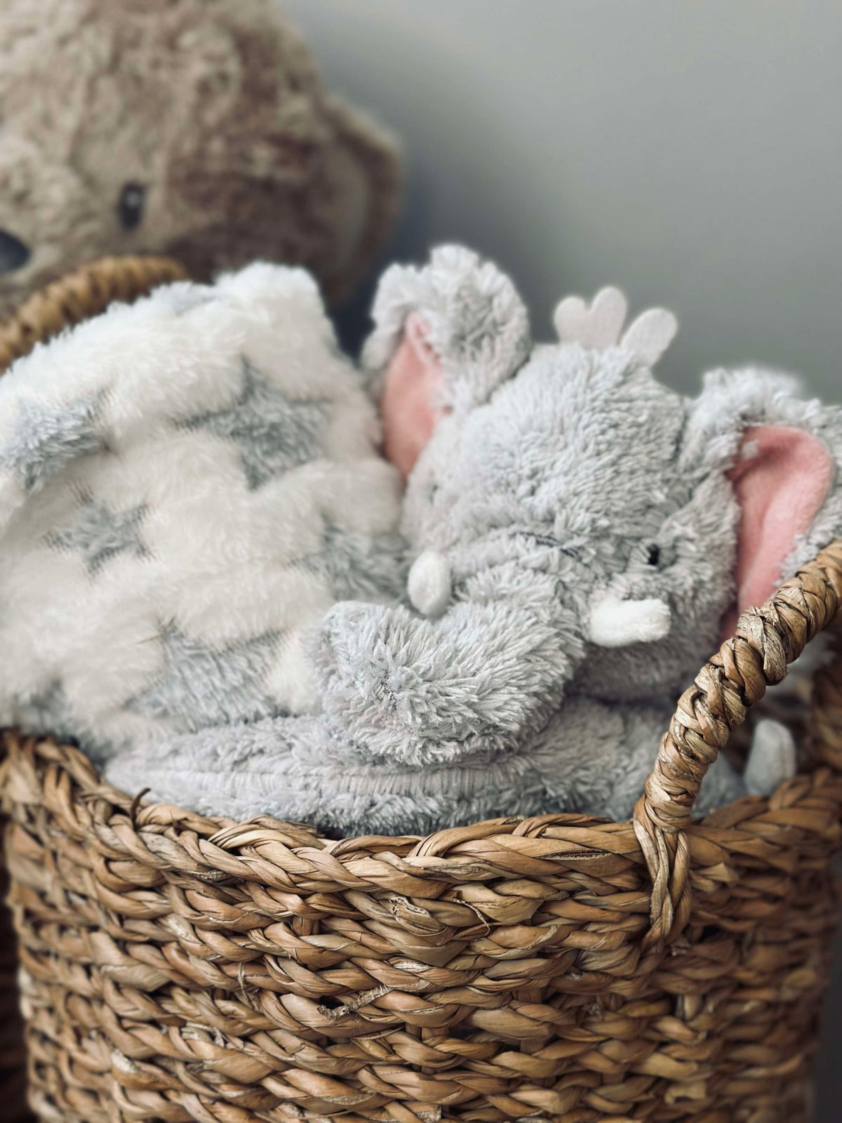 Couverture pour bébé avec doudou - Éléphant