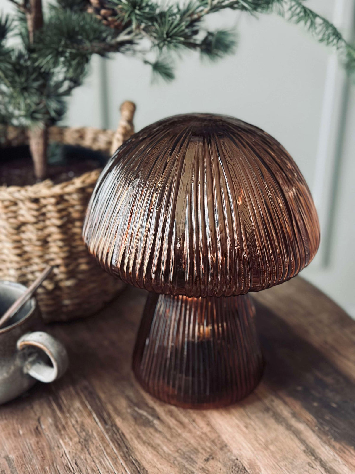 Mushroom à rainures 25 cm - Brun