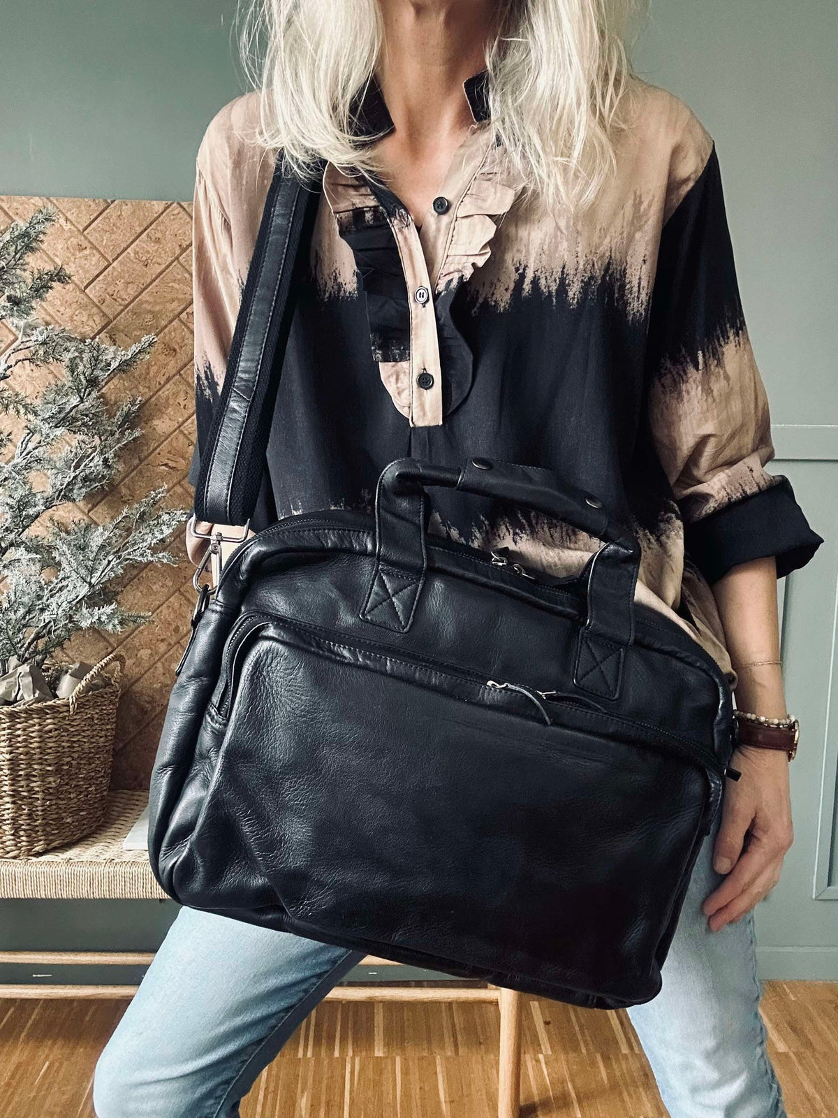 Sac de travail - Black Cow leather