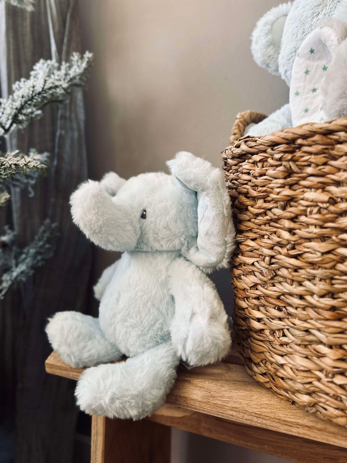 Peluche éléphant 25 cm - Bleu clair