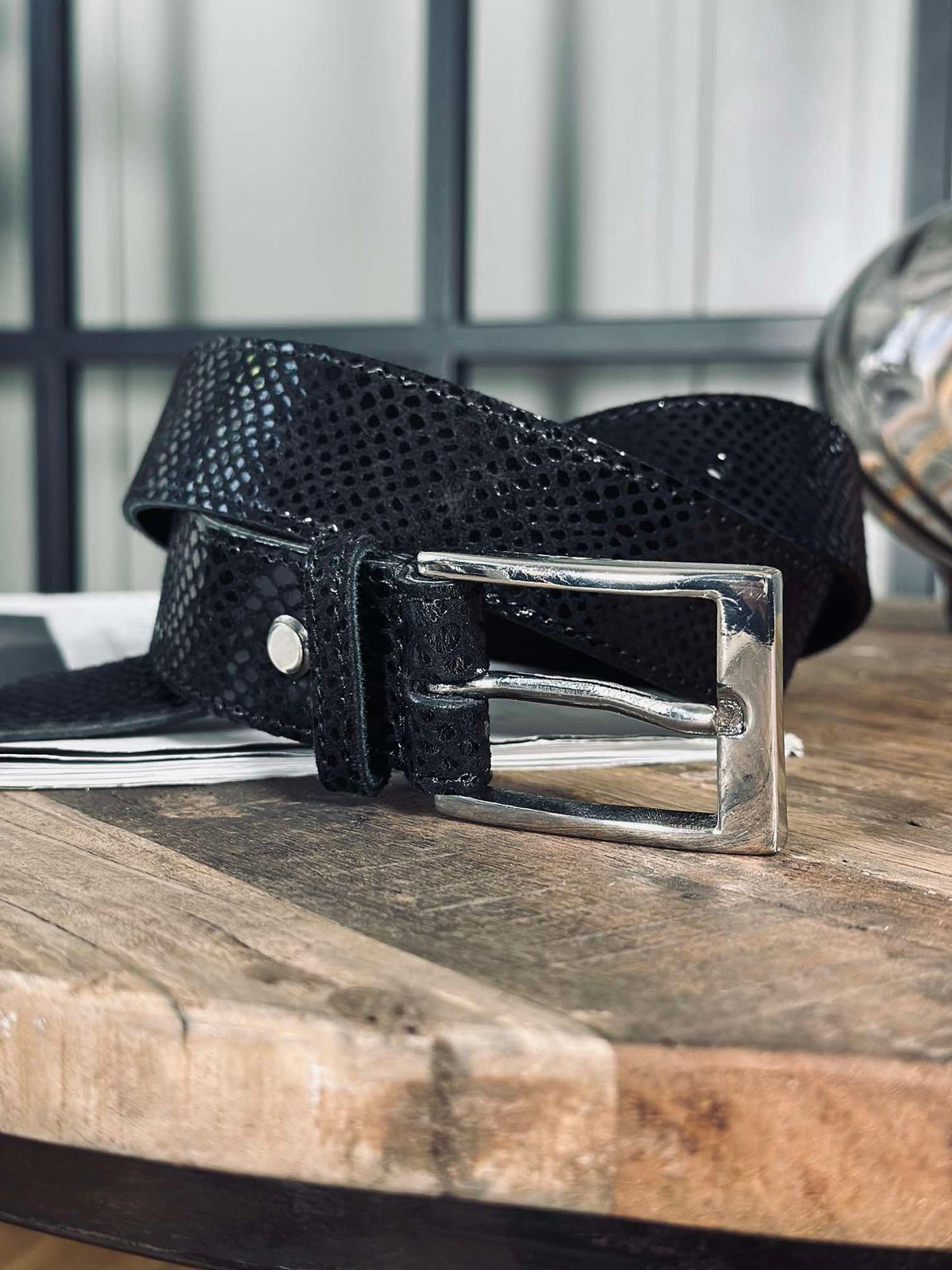 Ceinture Alba - Black Croco
