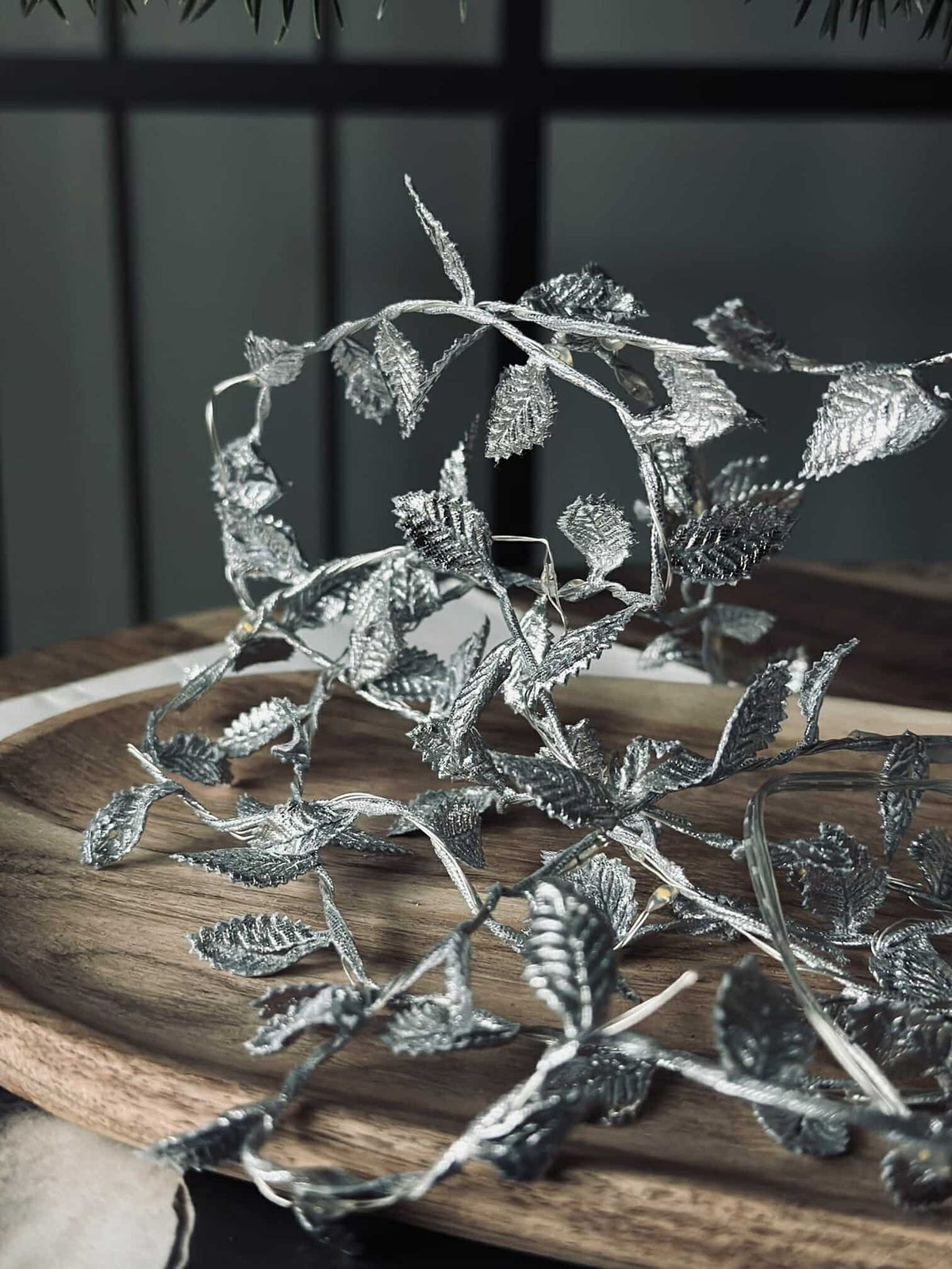 Guirlande lumineuse avec feuilles - Silver