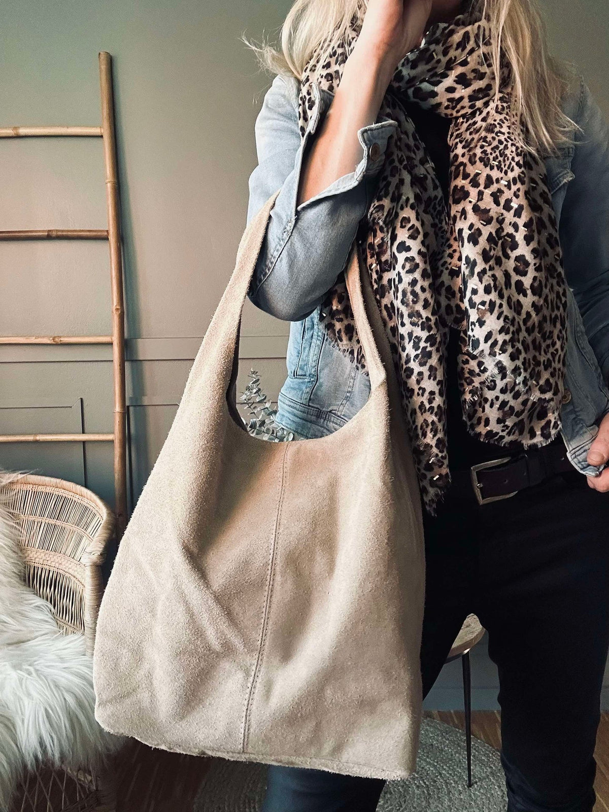 Shopper Beige en daim