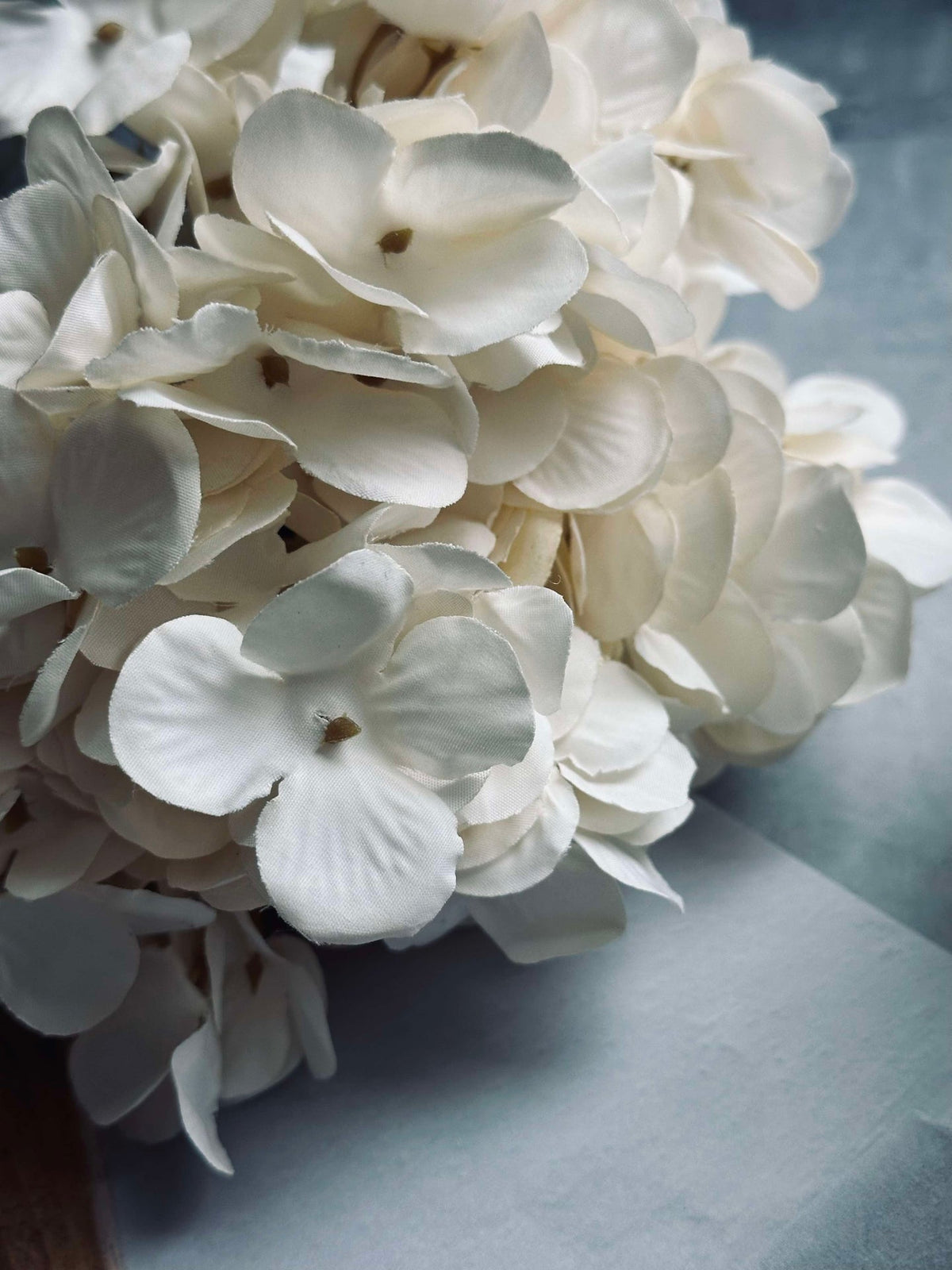 Fleur en soie Hortensia Blanc
