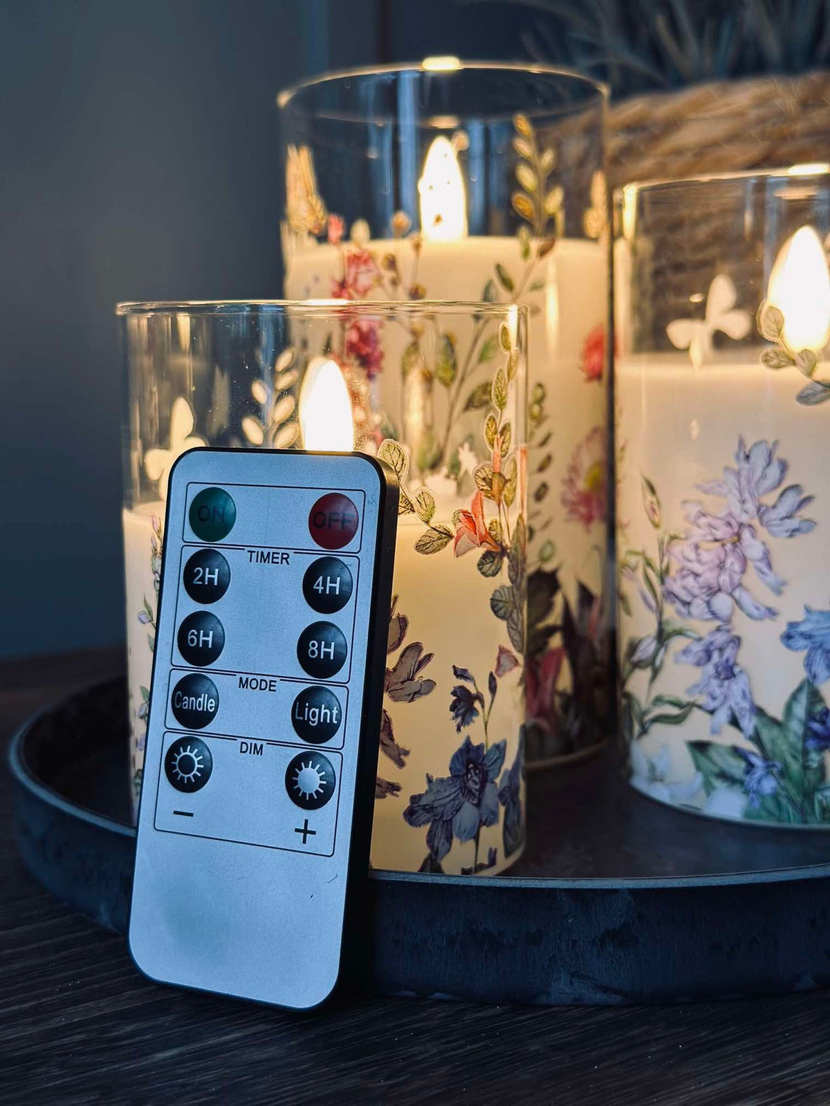 LED FLORA Cylinder – Lot de 3 pièces et télécommande