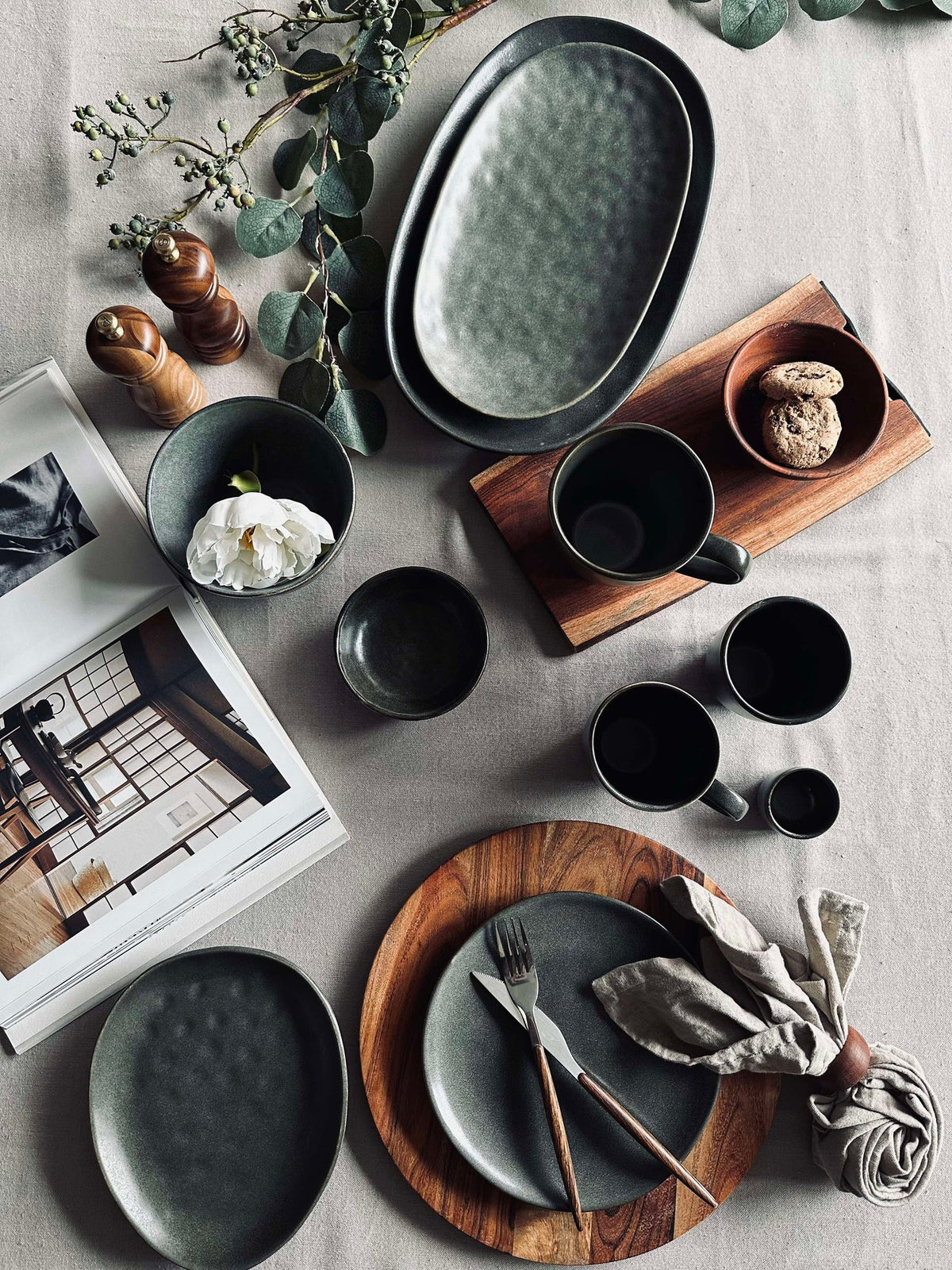 Coquetier en grès - Gris