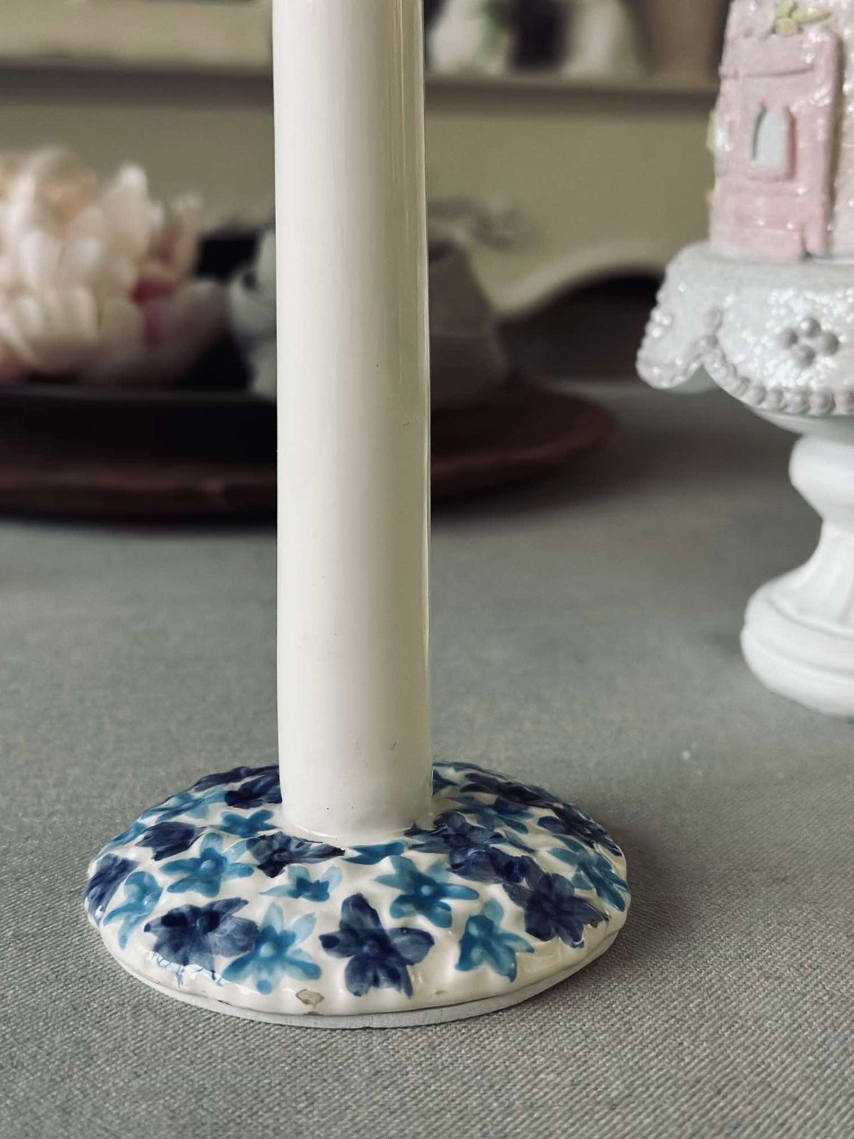 Drapeau en céramique – Dannebrog avec base bleue