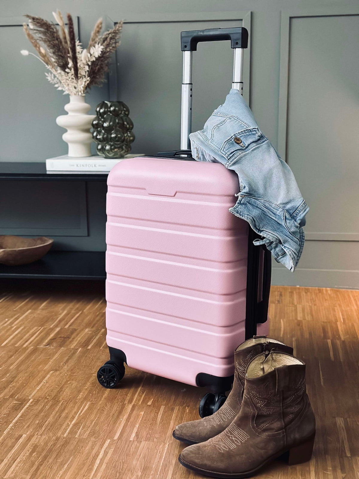 Valise trolley rose légère - approuvée cabine