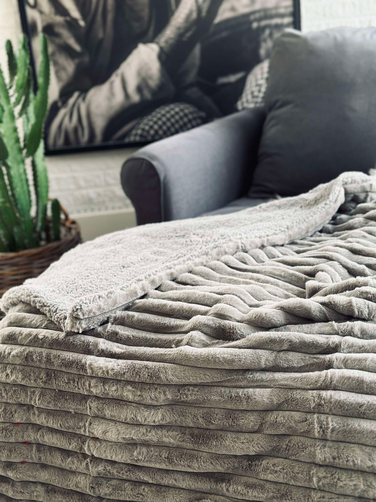 Couvre-lit STRIB - Gris clair