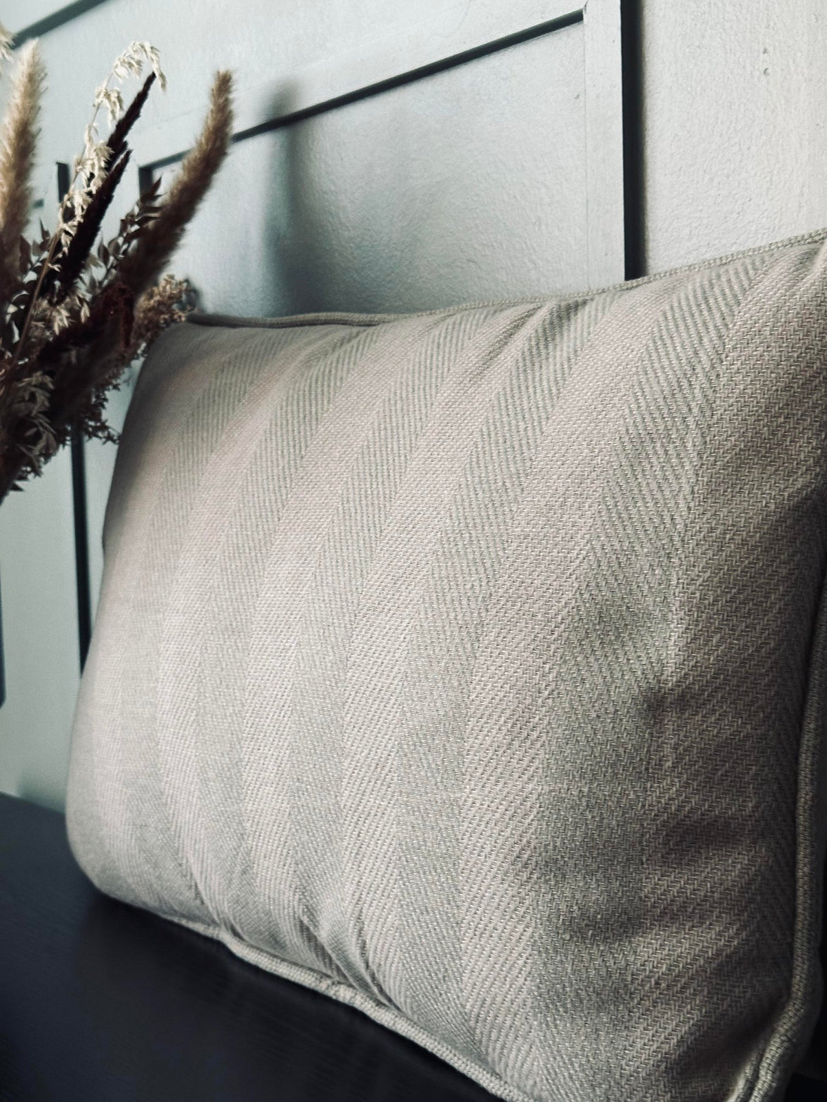 Coussin avec garnissage - Gris / menthe 40x60