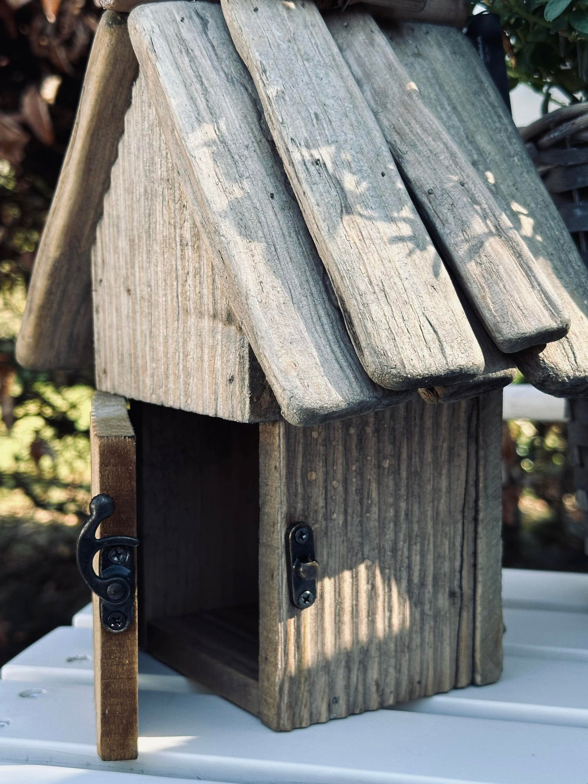Maison à oiseaux en bois blanchi - Grande