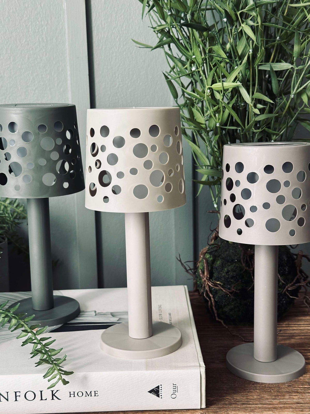 Lampe de table avec cellules solaires - Beige clair
