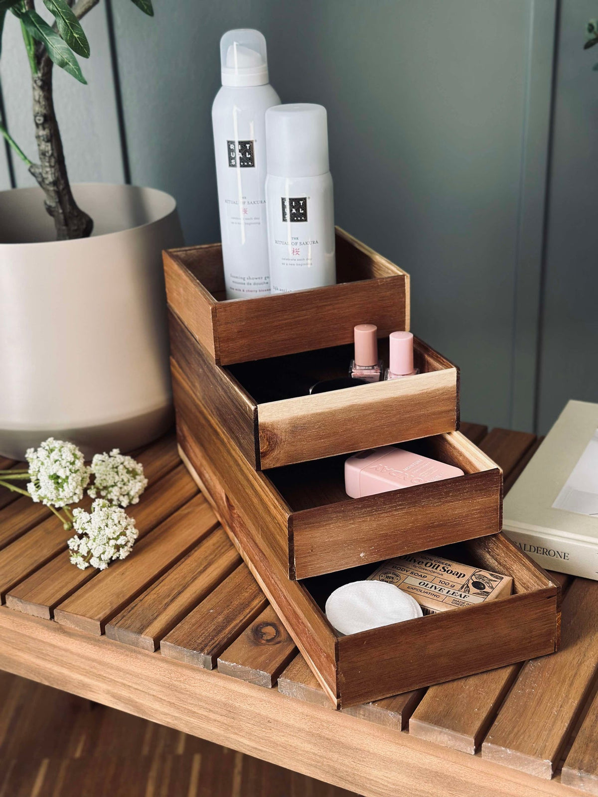 Organiseur en bois d’acacia 23x15