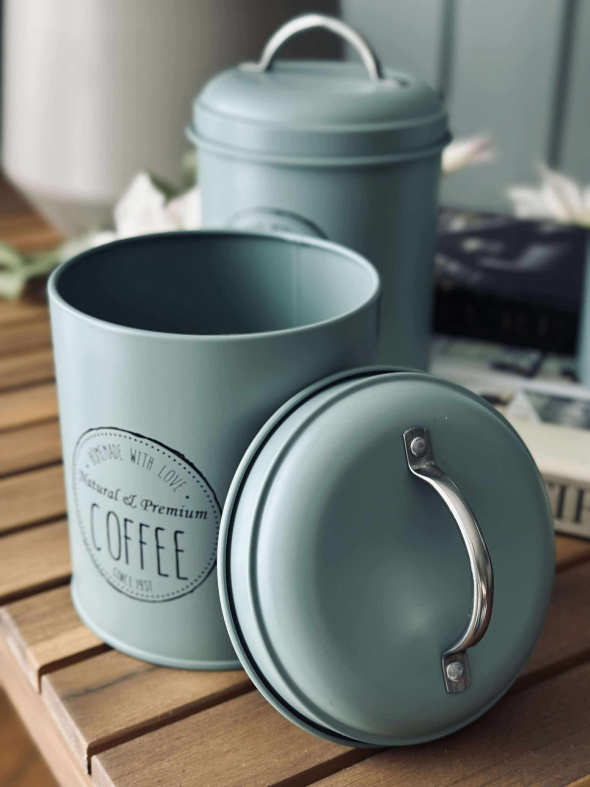 Pots de rangement 3 pièces - Vert poussiéreux