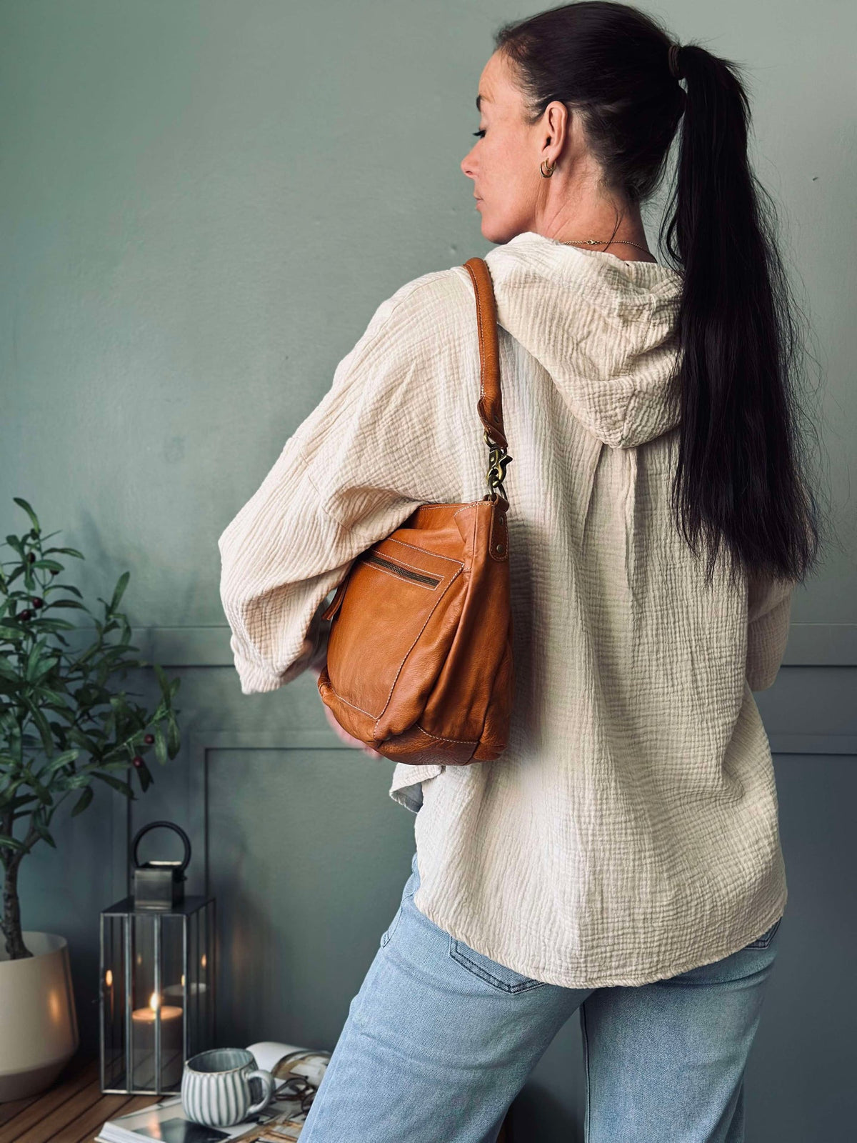 Cardigan en coton gaufré léger - Crème