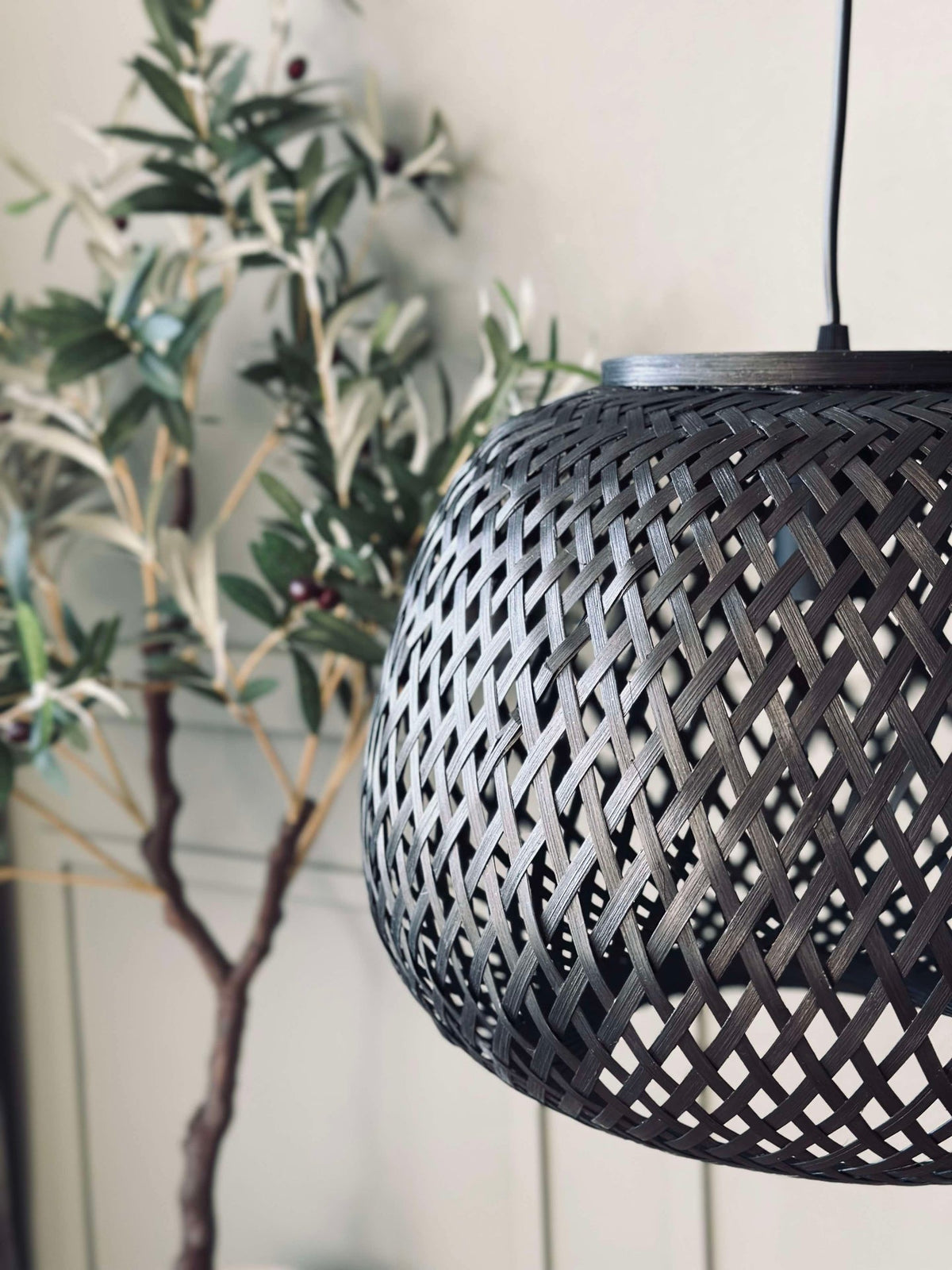 Lampe bambou - Noir dia 33