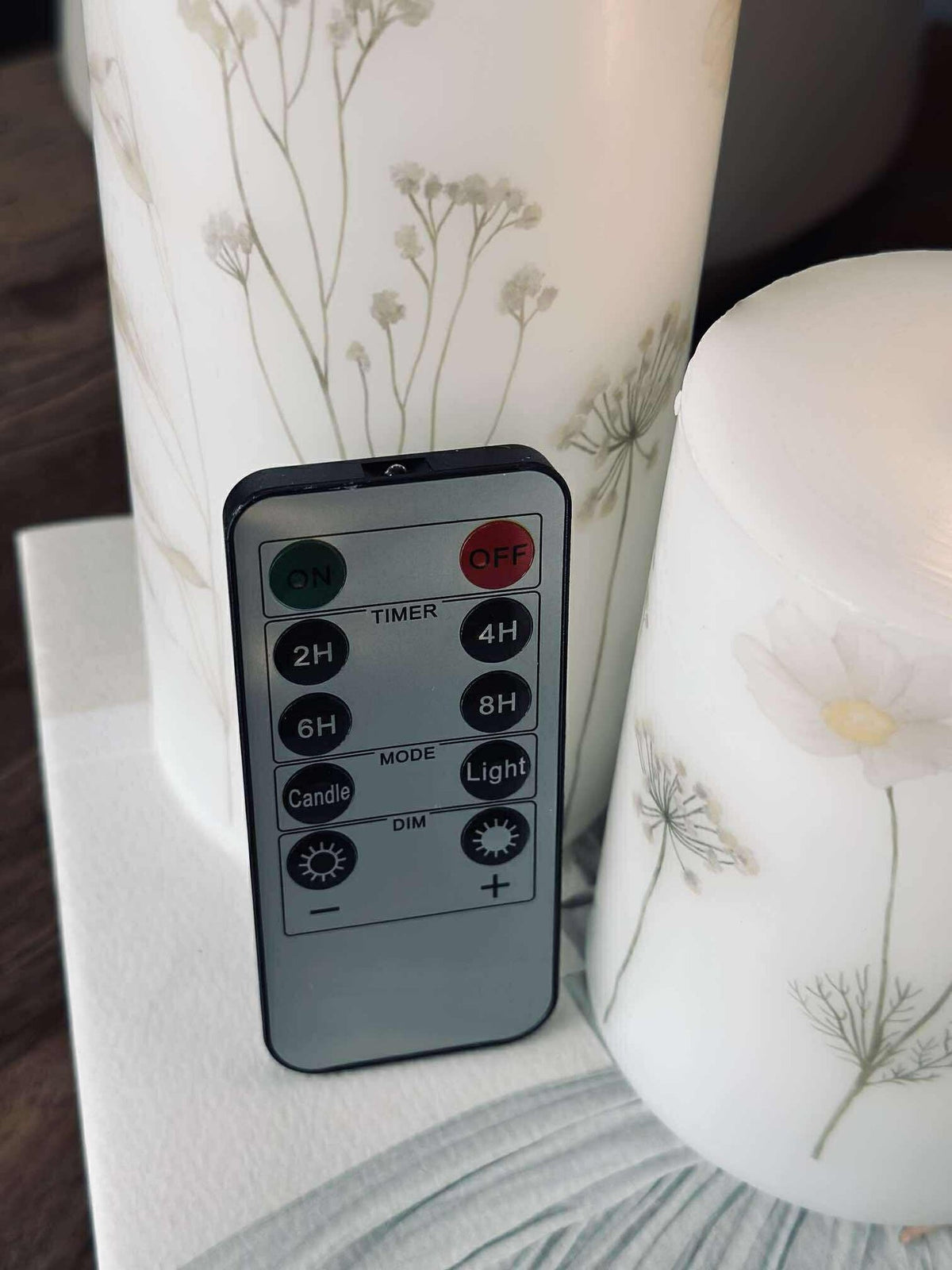 Bougies LED bloc FLOWER – Lot de 3 avec télécommande