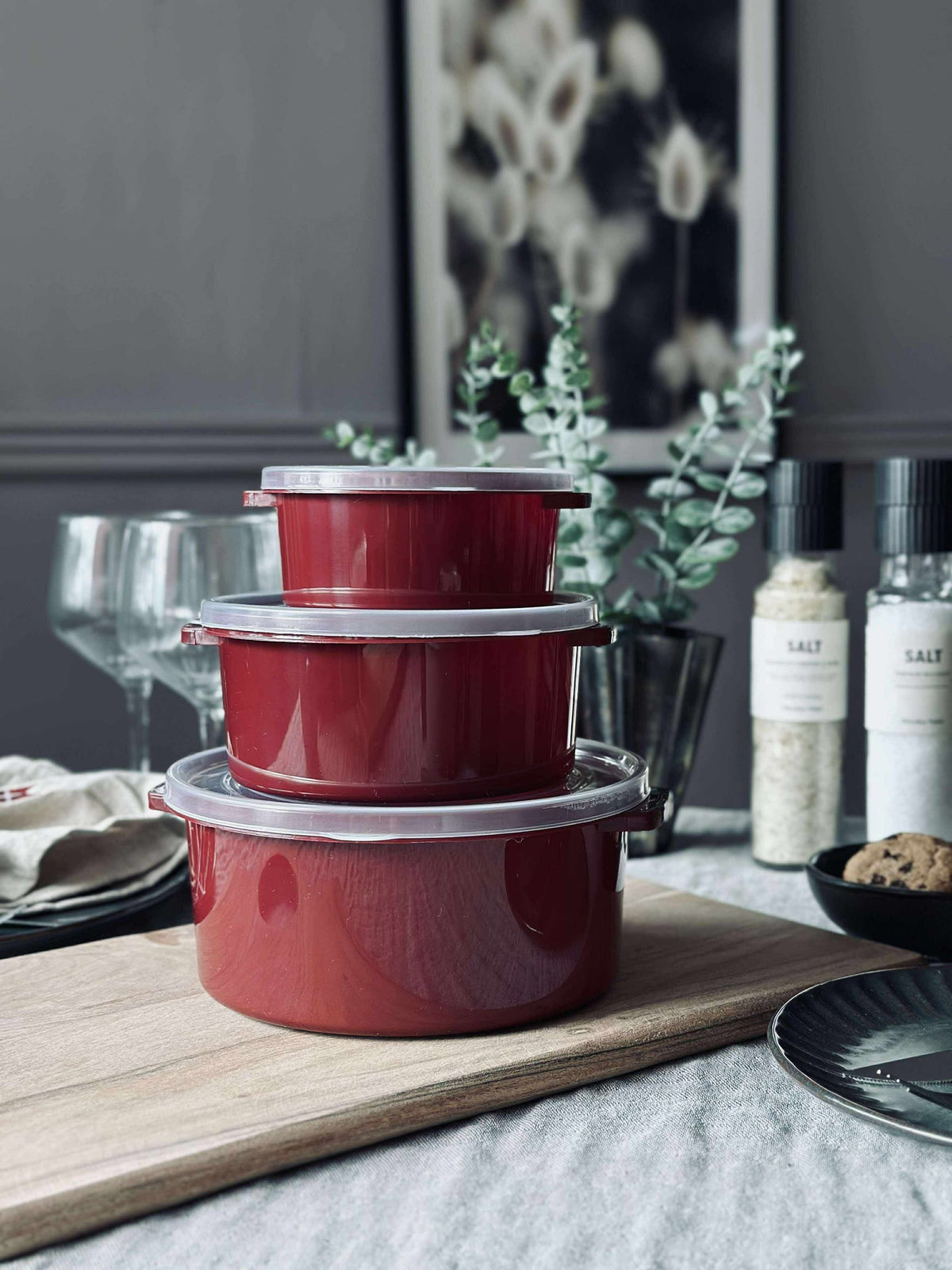 Boîtes de rangement - Lot de 2 pièces Bordeaux