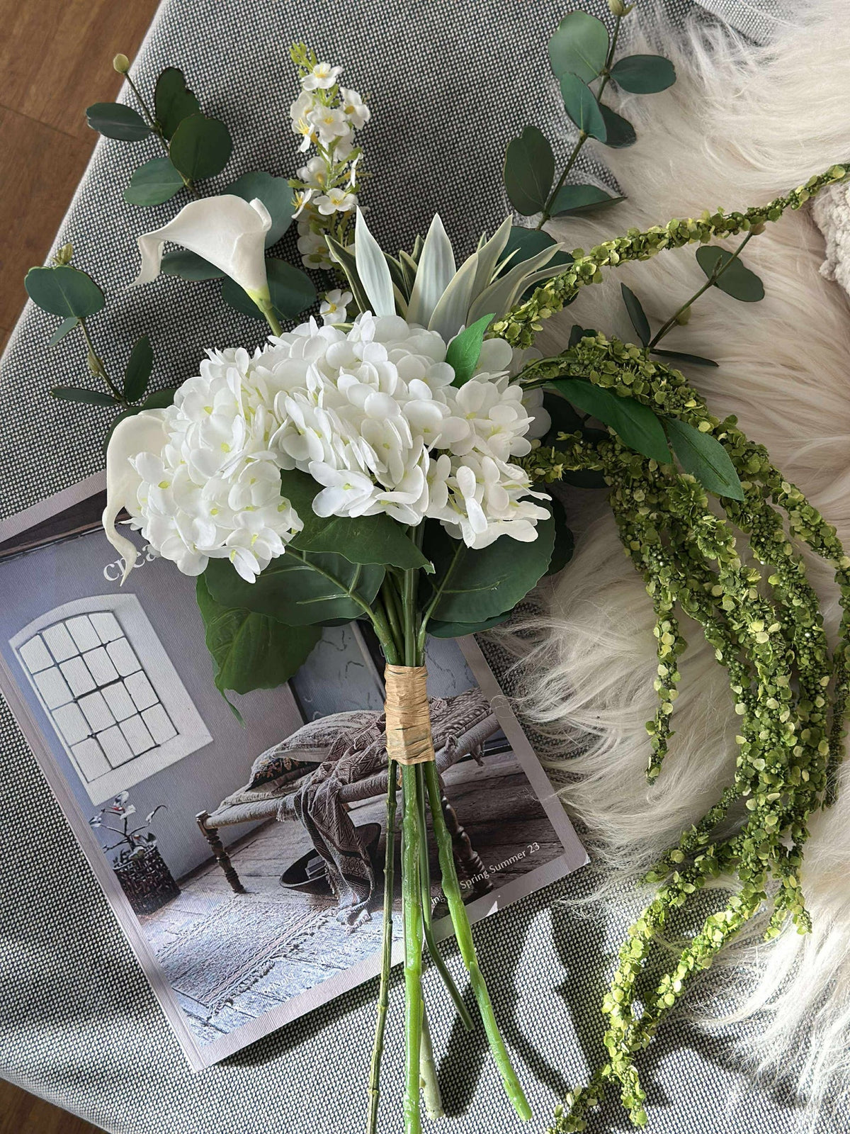 Bouquet d’hortensias blancs