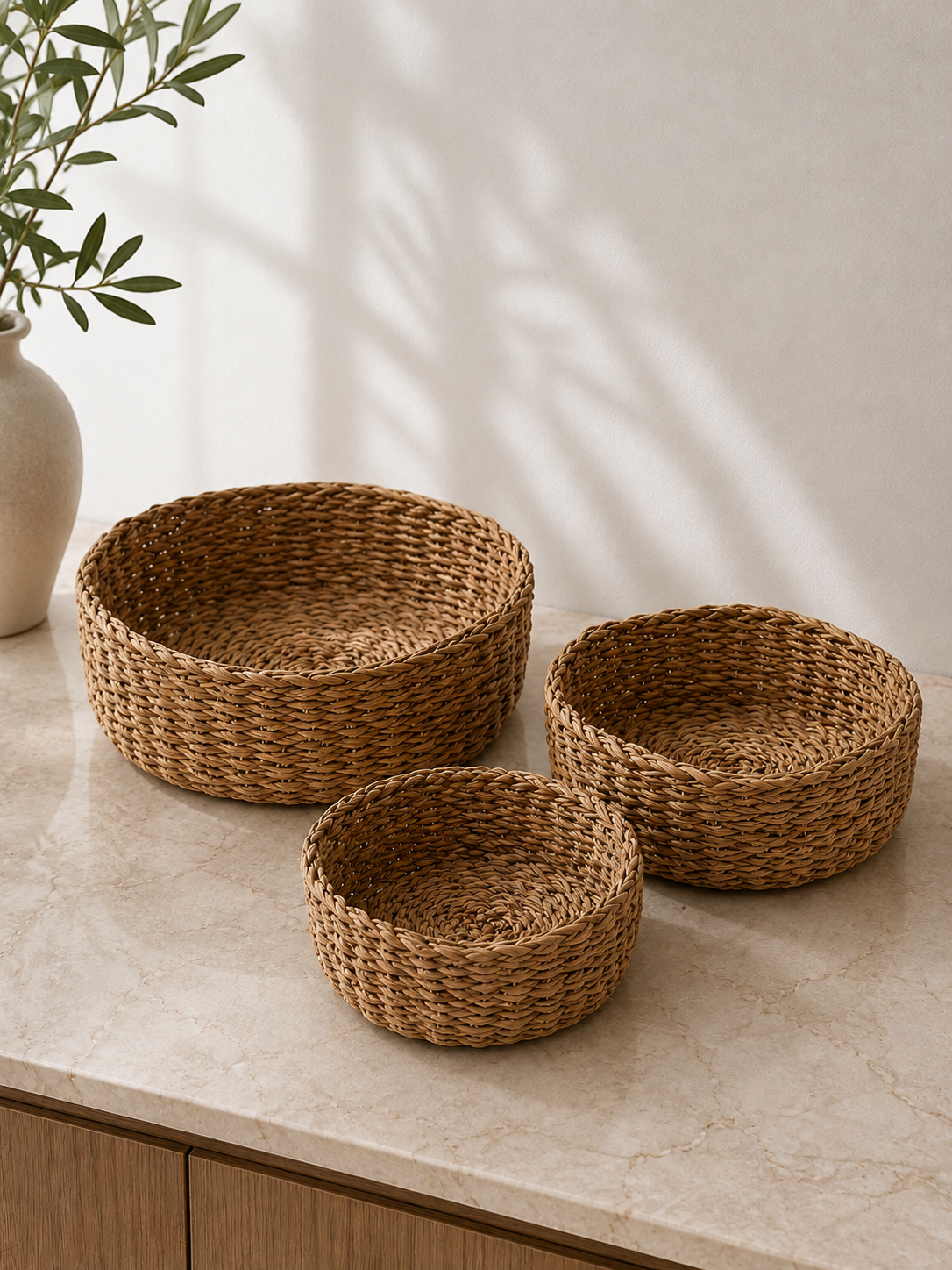 Paniers en herbe marine - Lot de 3 pcs