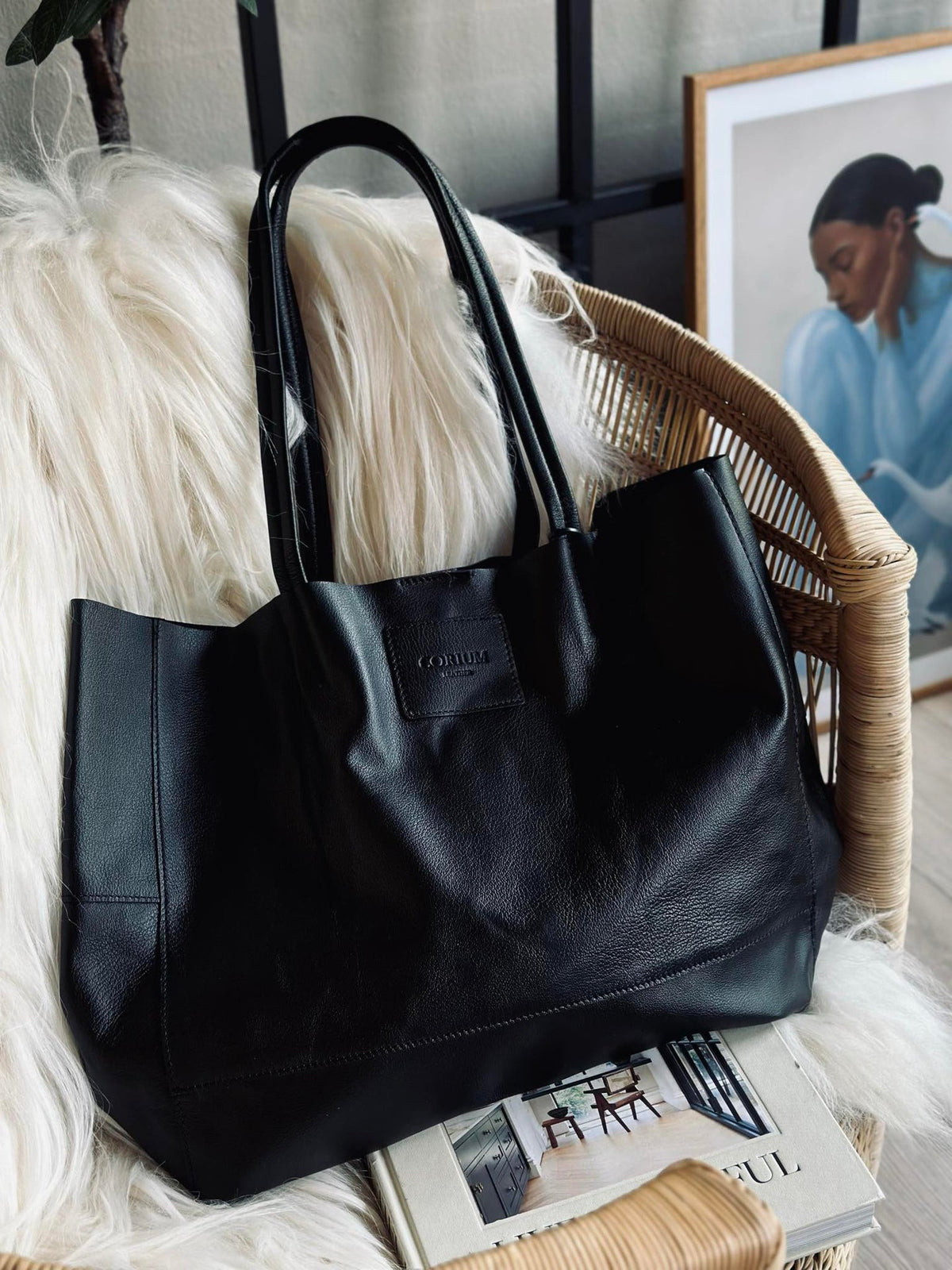 Shopper Daily en cuir souple - Black