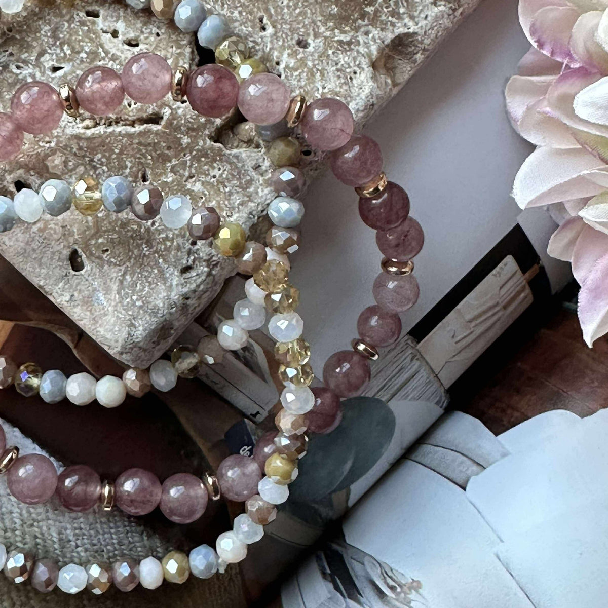 Bracelet Luna Vintage Rose – Lot de 3 pièces