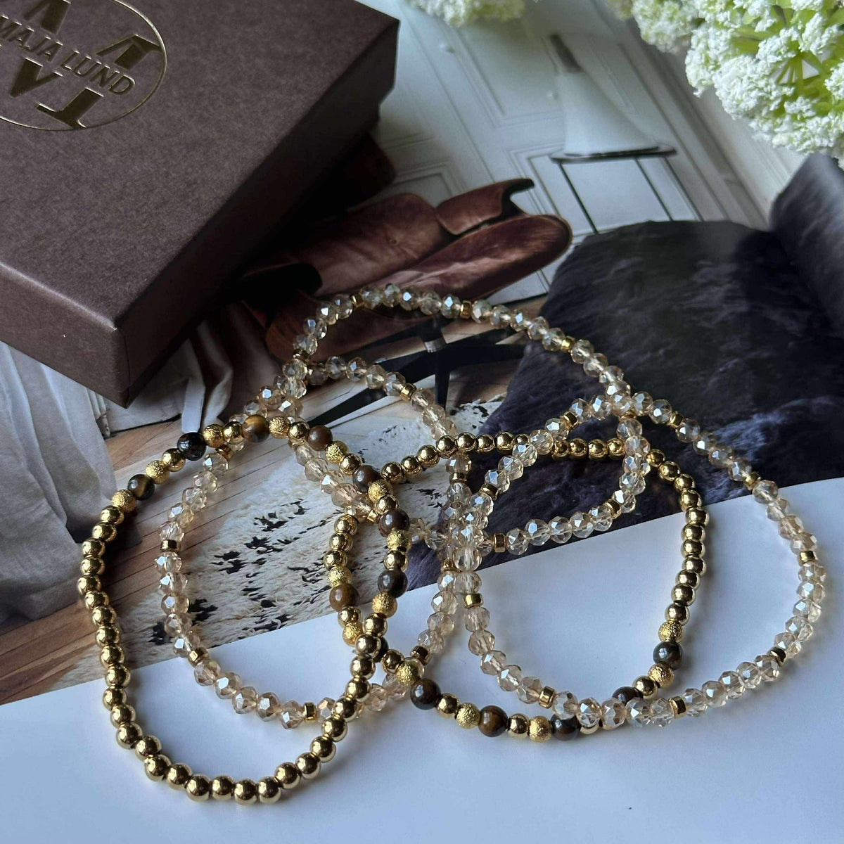 Bracelet Ofelia Tiger Eye - Ensemble de 5 bracelets