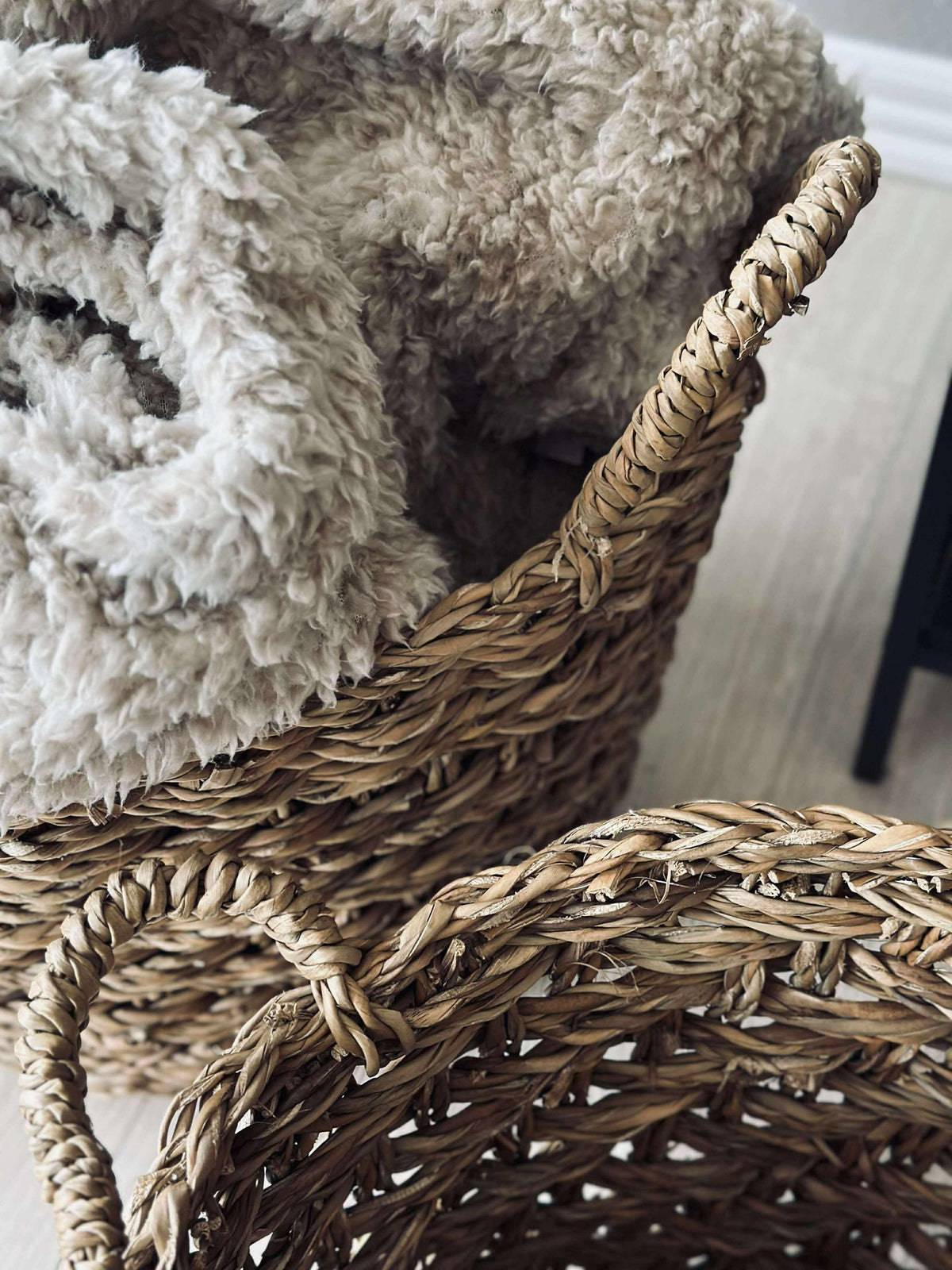 Paniers tressés en herbe marine - Lot de 3 pcs