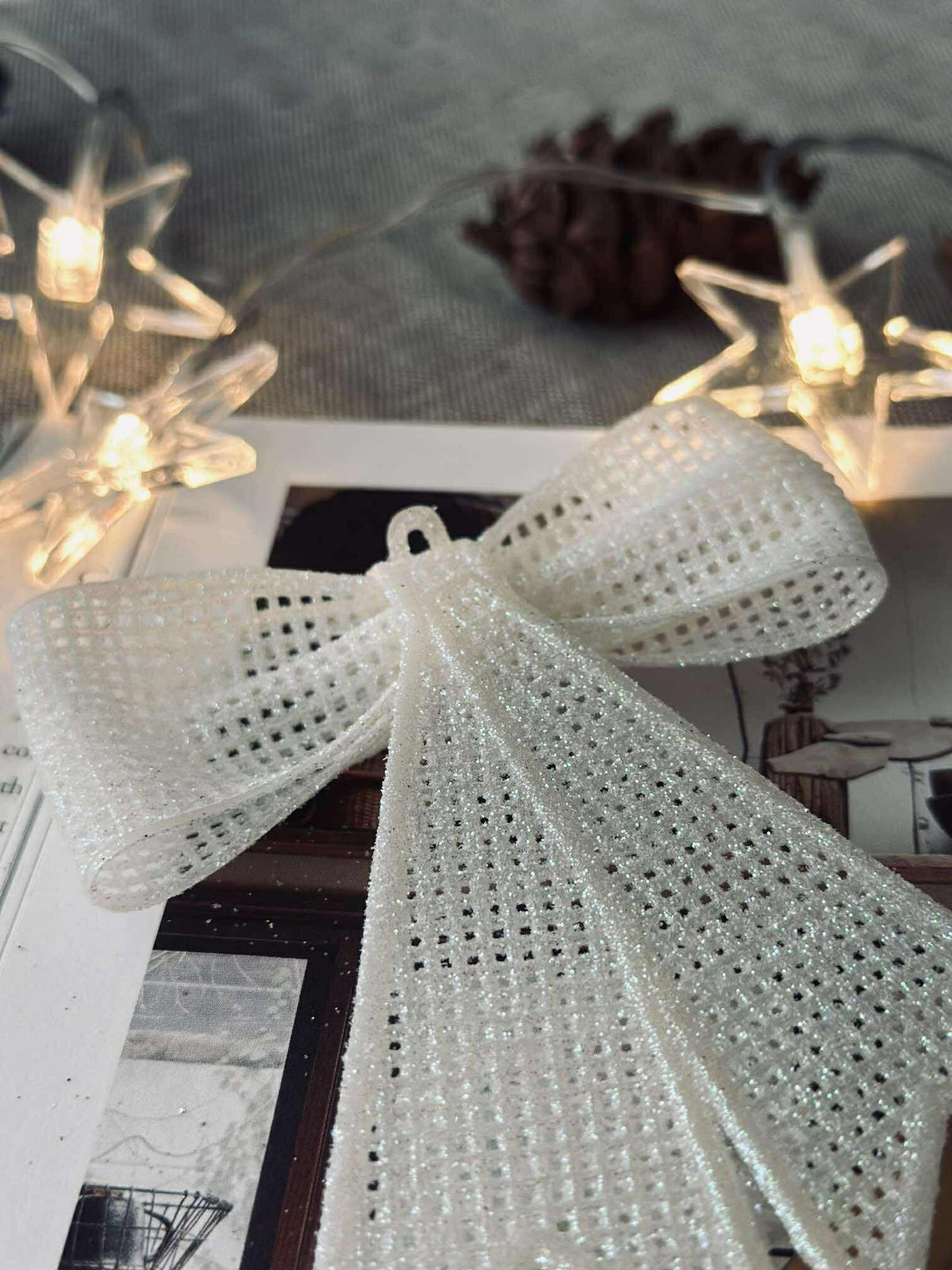 Nœud glitter - White
