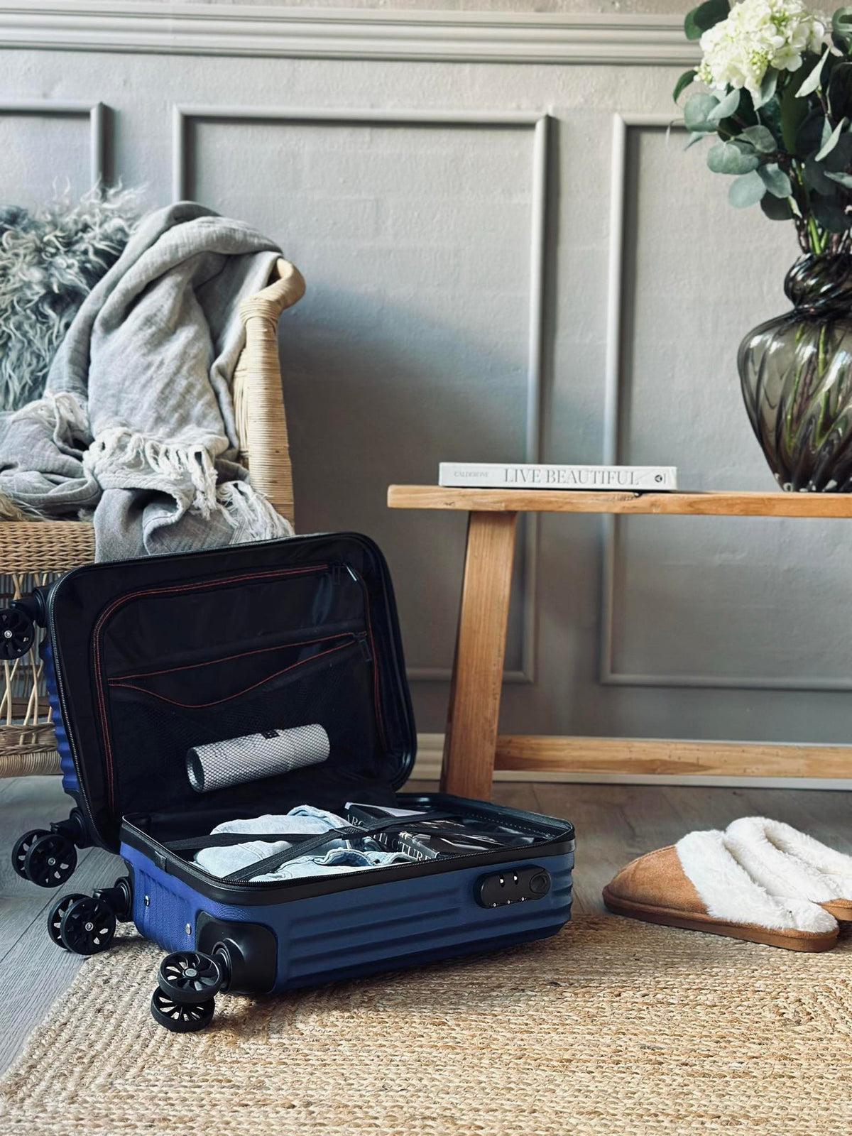 Valise trolley - Bleu