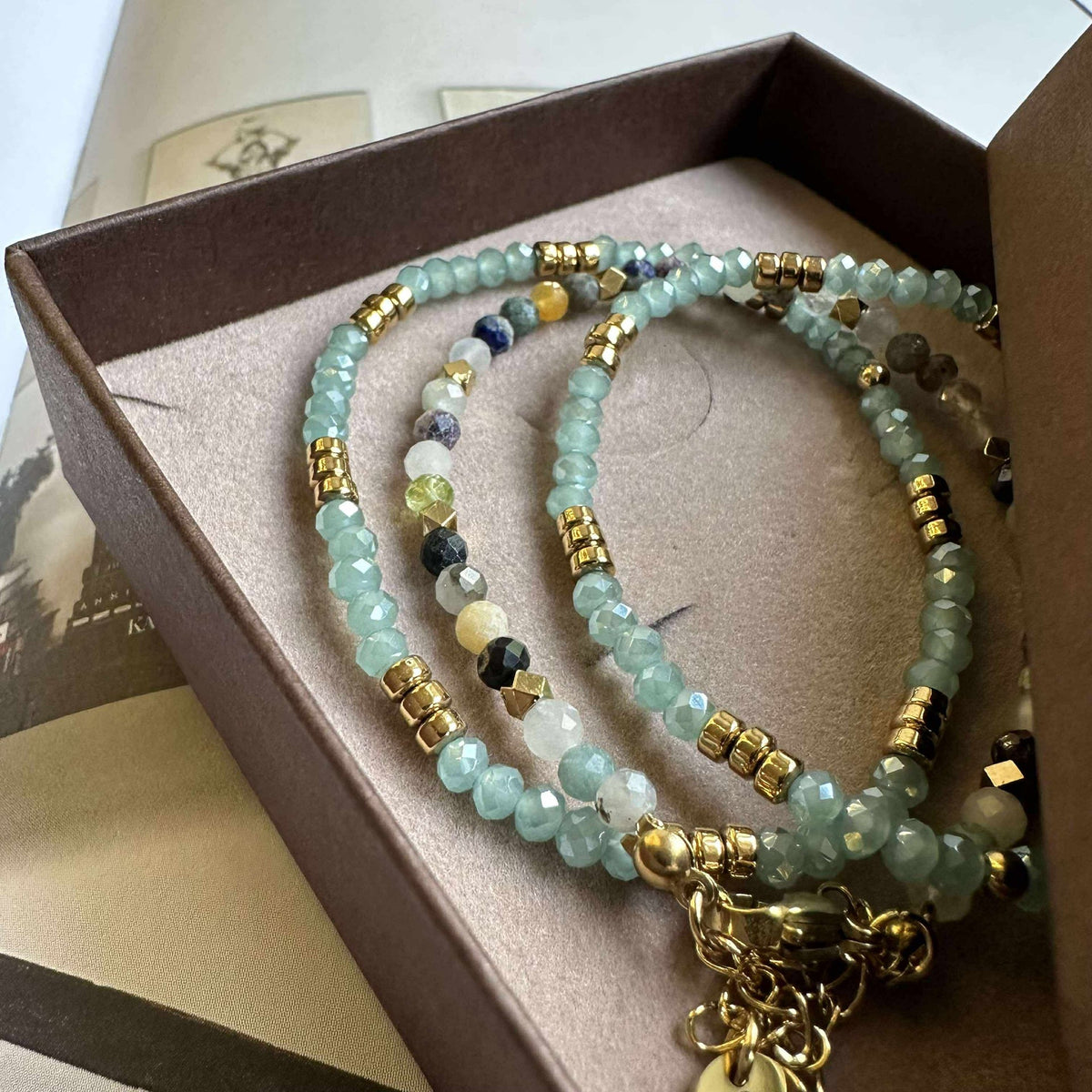Bracelet Marika Aqua- Set de 3 pièces