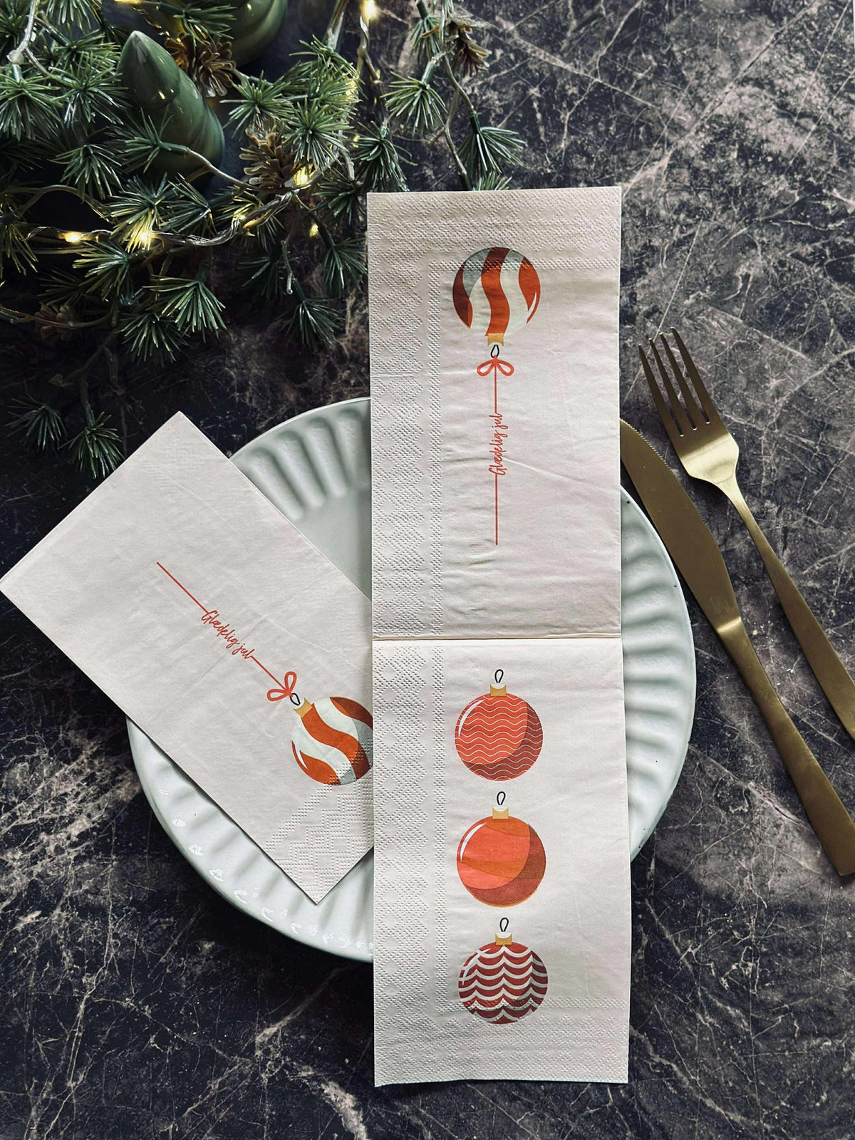 Serviettes de Noël - 20 pcs. Rouge / Sable