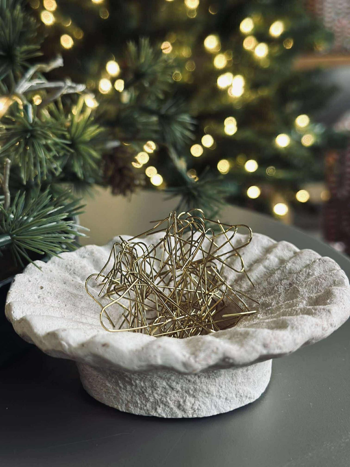 Crochet pour suspension de décorations de Noël - Or
