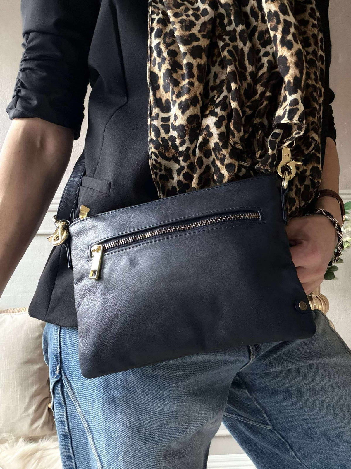 Magnifique clutch en cuir - LADY Midnight Blue