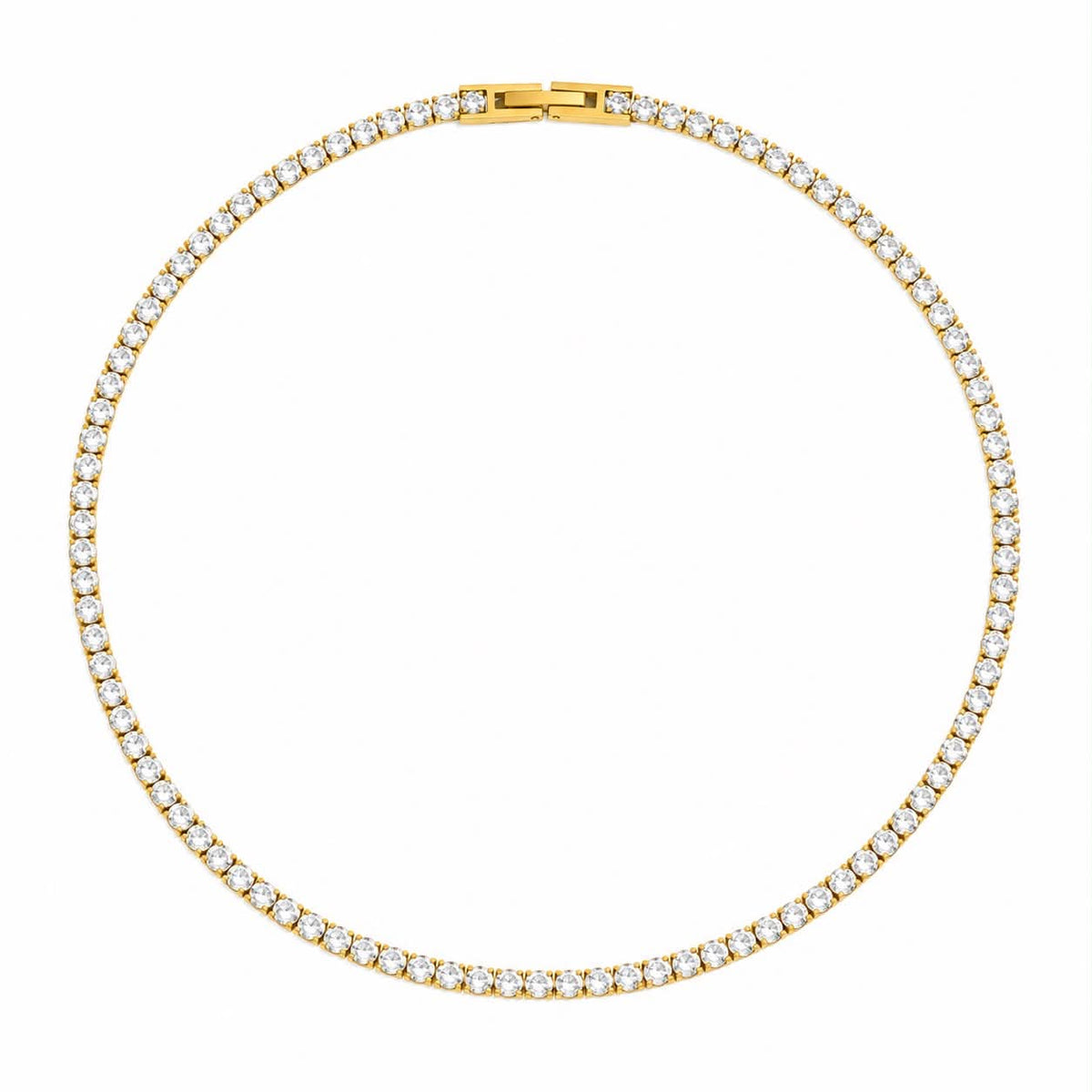 Collier tennis Rinna doré – design résistant à l’eau