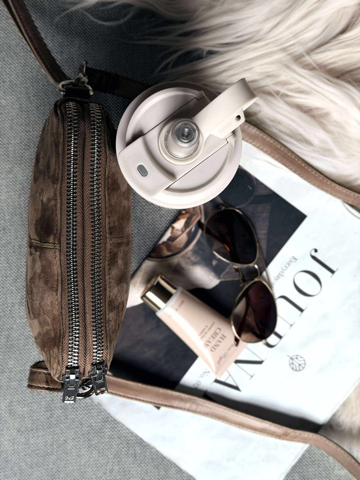Pochette bandoulière ALICE - Nude brown
