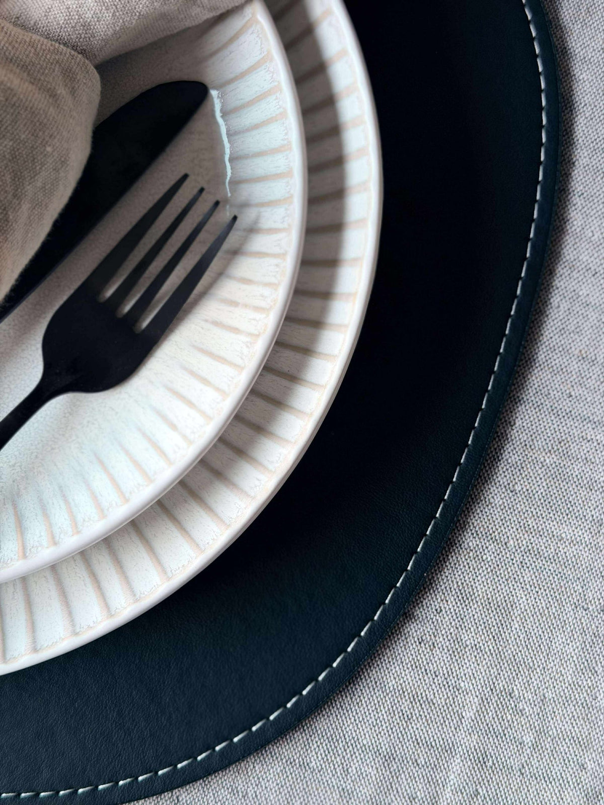Set de table ovale - Noir
